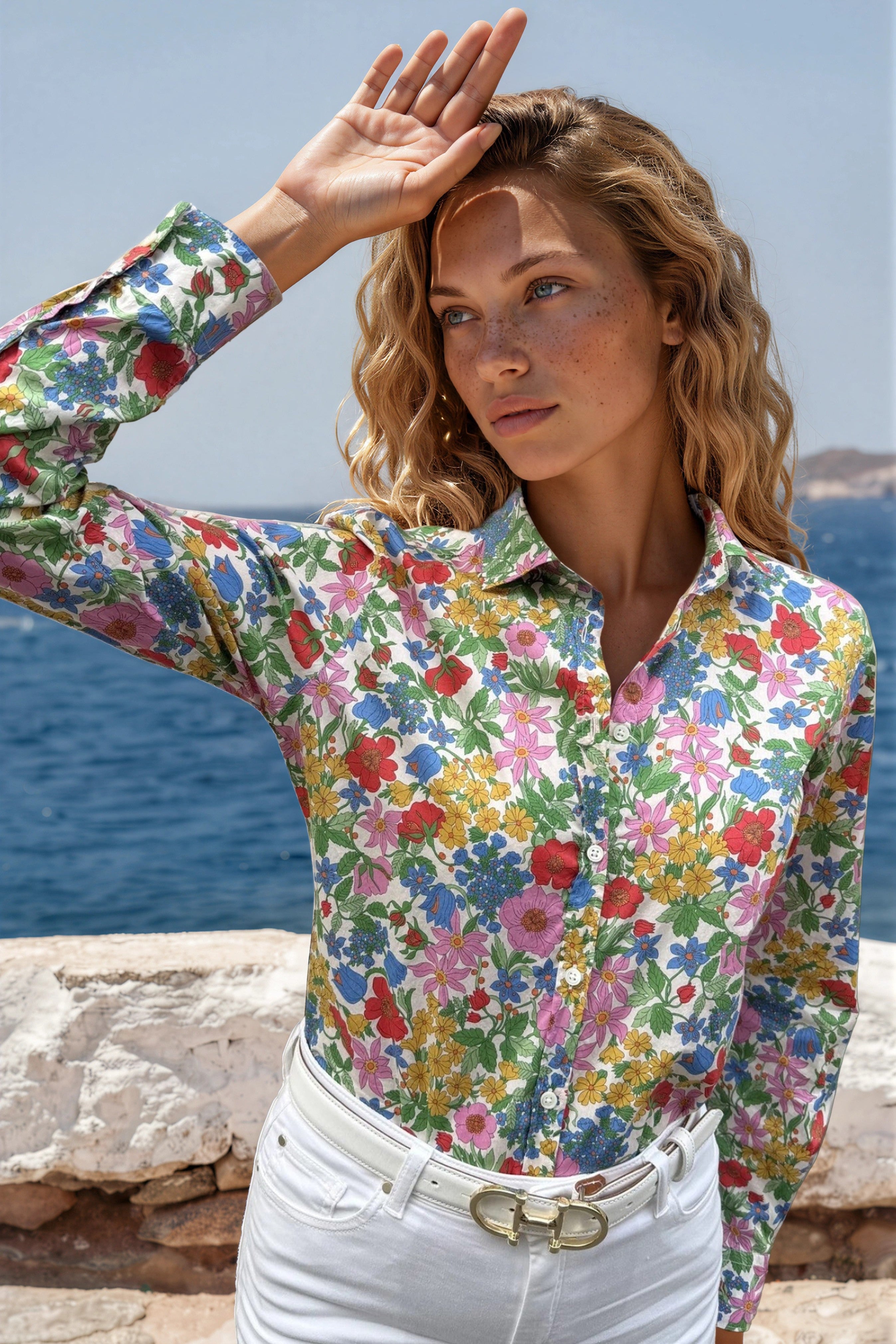 Chemisier Canelle en coton Liberty of London - Fleurs Multi-CHEMISIER FEMME-Curling-Paris