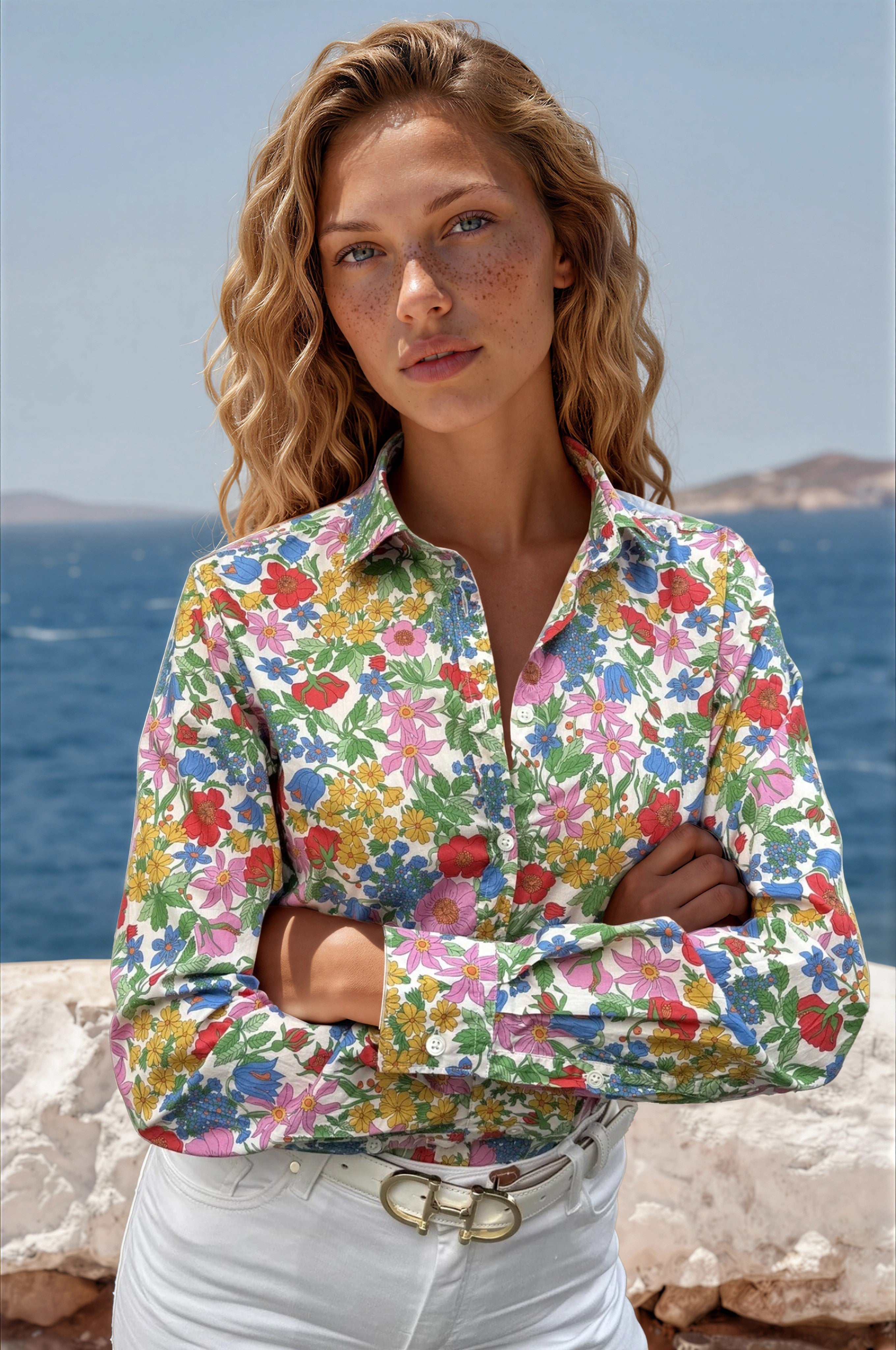 Chemisier Canelle en coton Liberty of London - Fleurs Multi-CHEMISIER FEMME-Curling-Paris