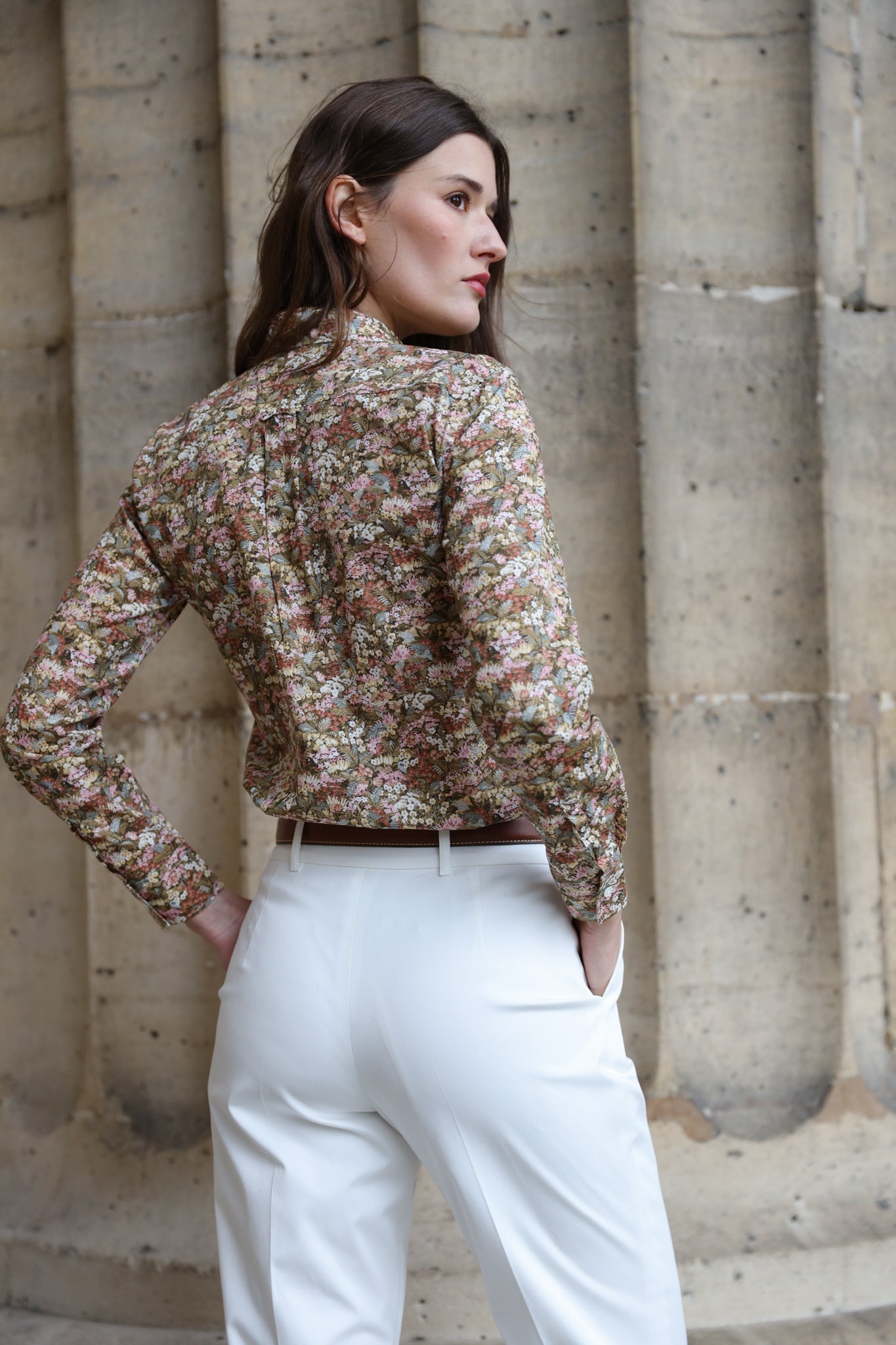 Chemisier Canelle en coton Liberty of London - Kaki-CHEMISIER FEMME-Curling-Paris