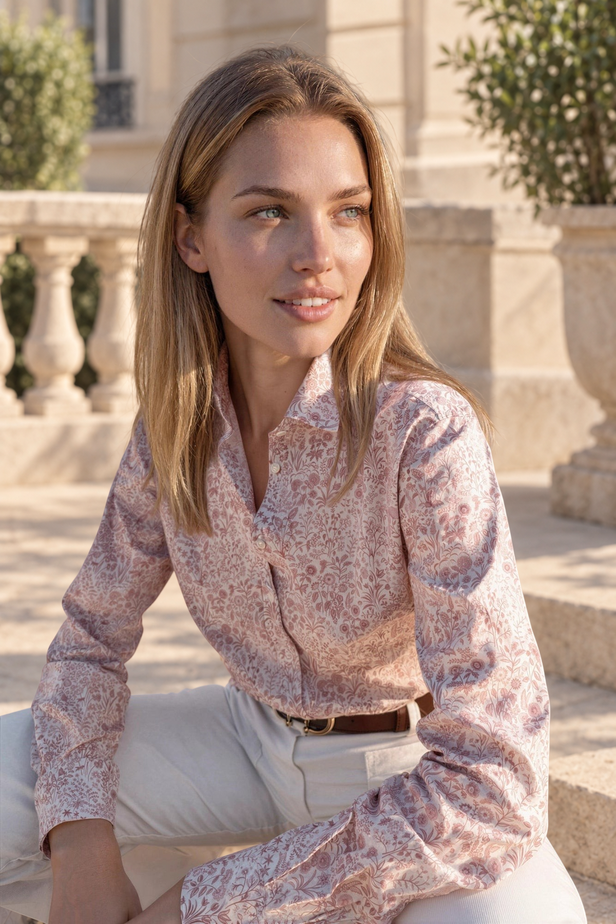 Chemisier Canelle en coton Liberty of London - Rose poudré-CHEMISIER FEMME-Curling-Paris