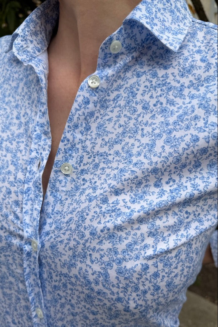 Chemisier Canelle en coton - Petite fleur bleue-CHEMISIER FEMME-Curling-Paris