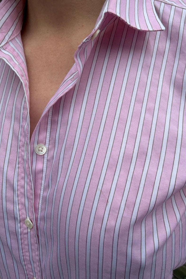 Chemisier Canelle en coton - Rayure Rose-CHEMISIER FEMME-Curling-Paris