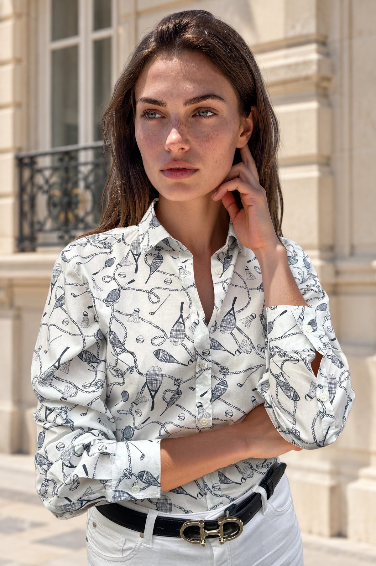 Chemisier Canelle en coton - Sport marine-CHEMISIER FEMME-Curling-Paris