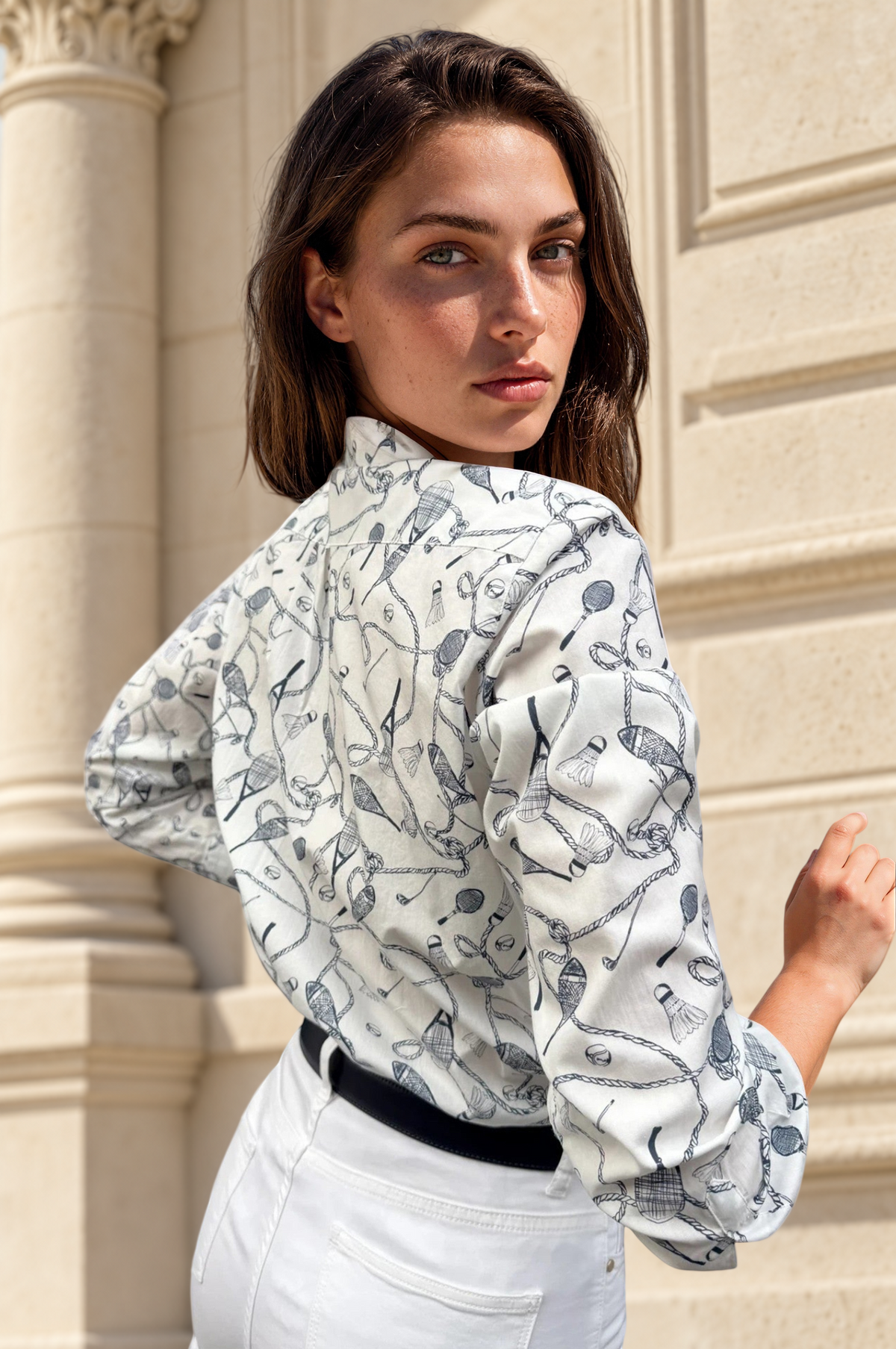 Chemisier Canelle en coton - Sport marine-CHEMISIER FEMME-Curling-Paris