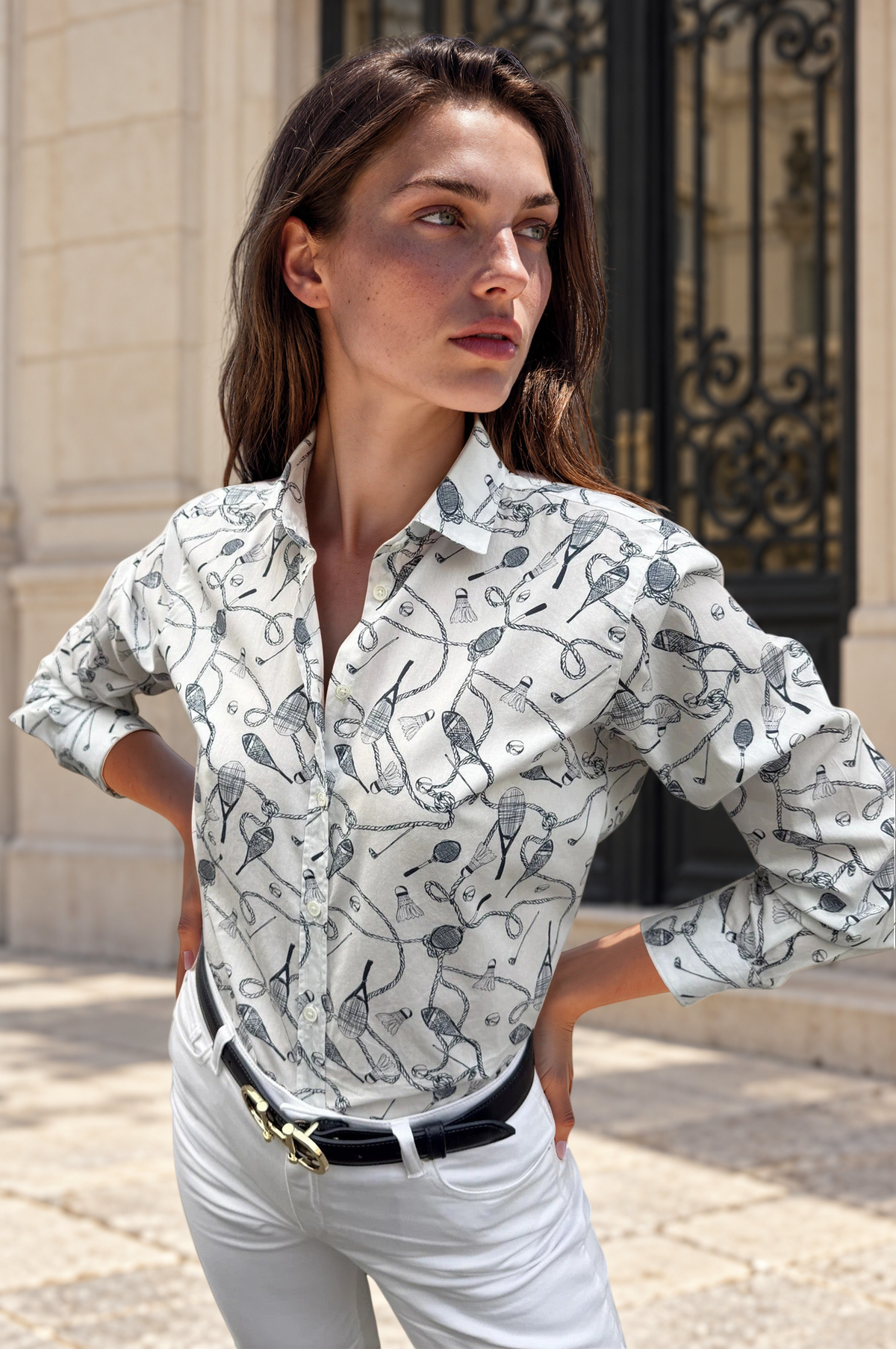 Chemisier Canelle en coton - Sport marine-CHEMISIER FEMME-Curling-Paris