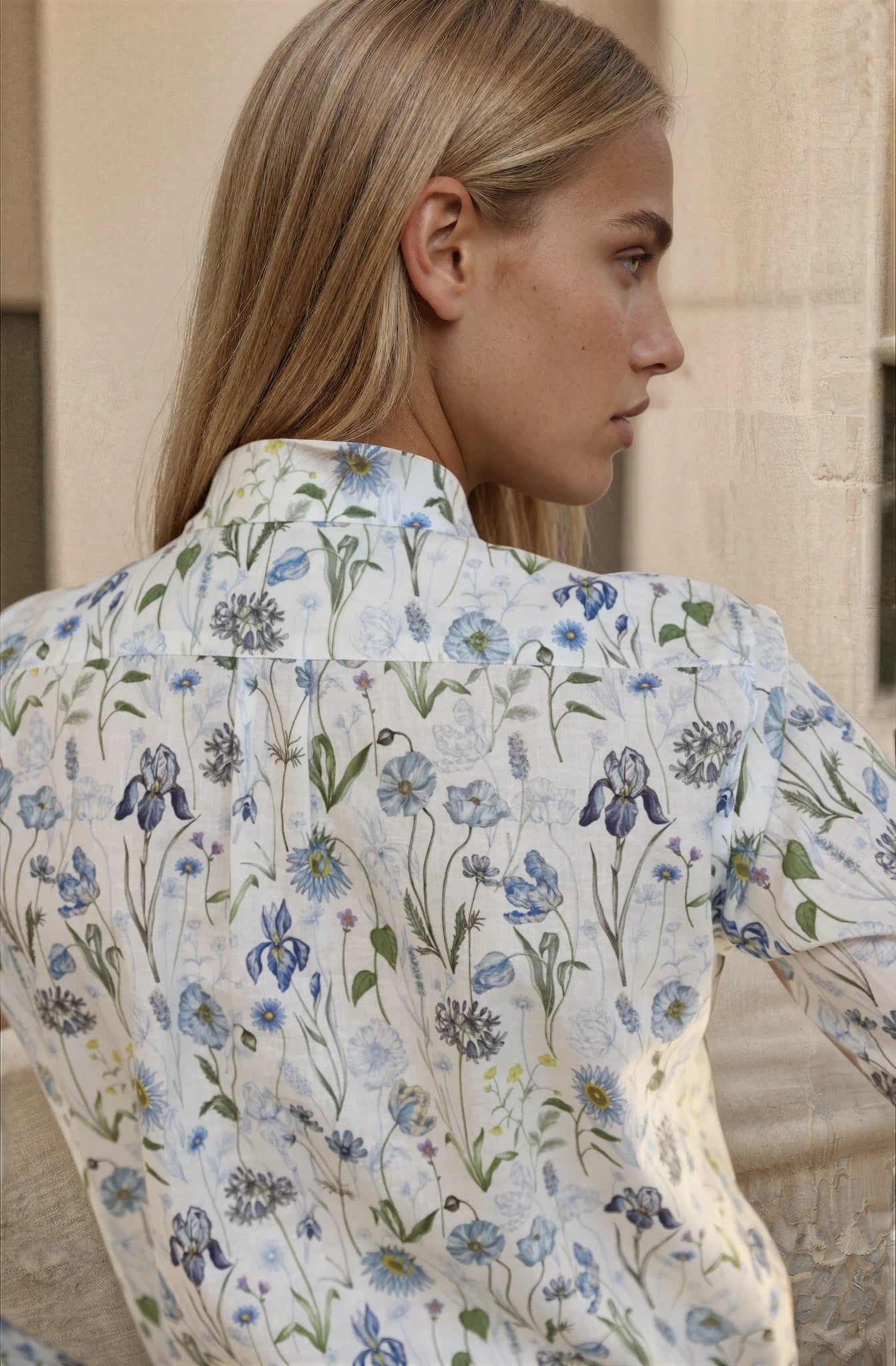 Chemisier Canelle en coton & lin Liberty of London - Herbier Kaki-CHEMISIER FEMME-Curling-Paris