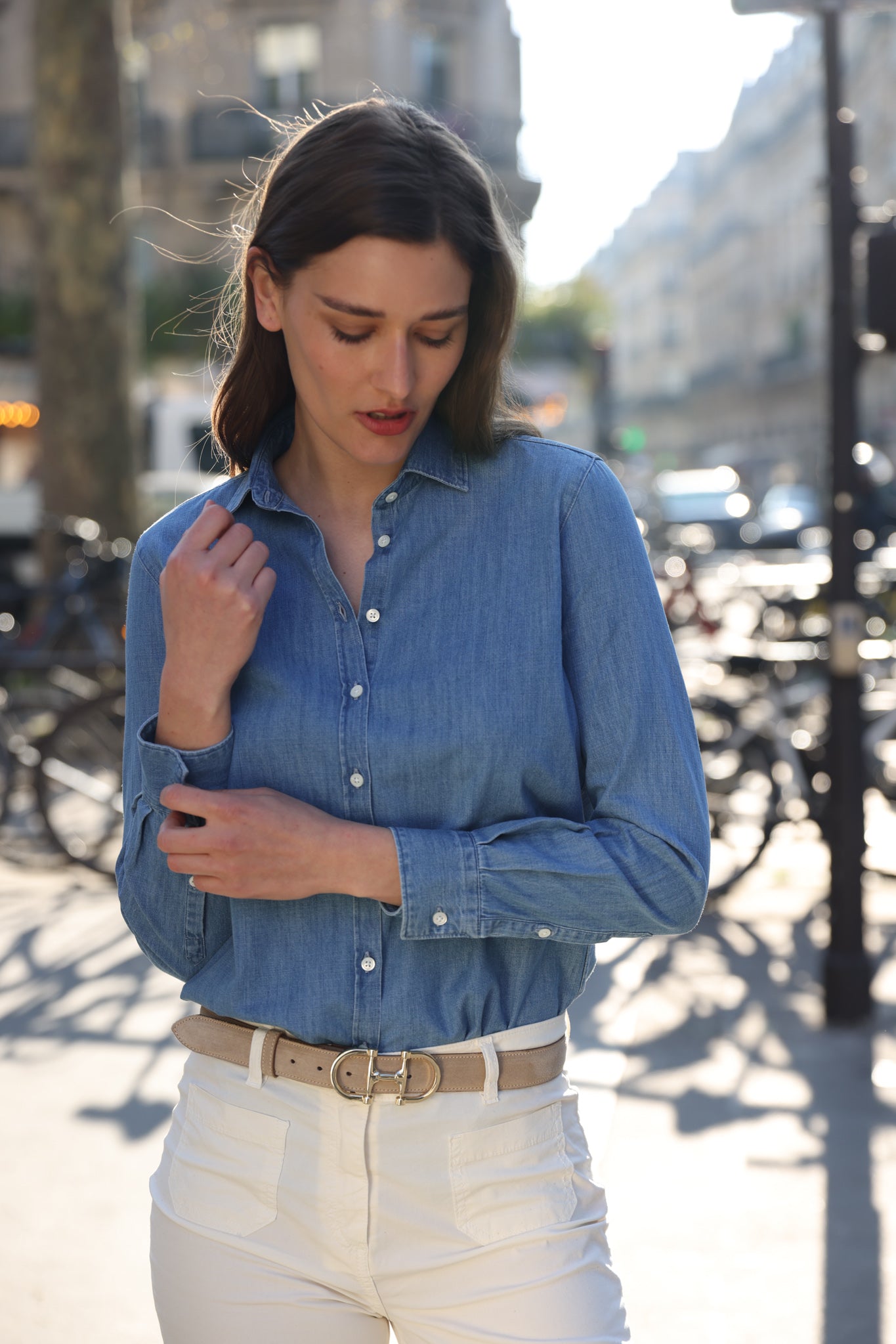 Chemisier Canelle en jeans 100% coton - Denim clair-CHEMISIER FEMME-Curling-Paris