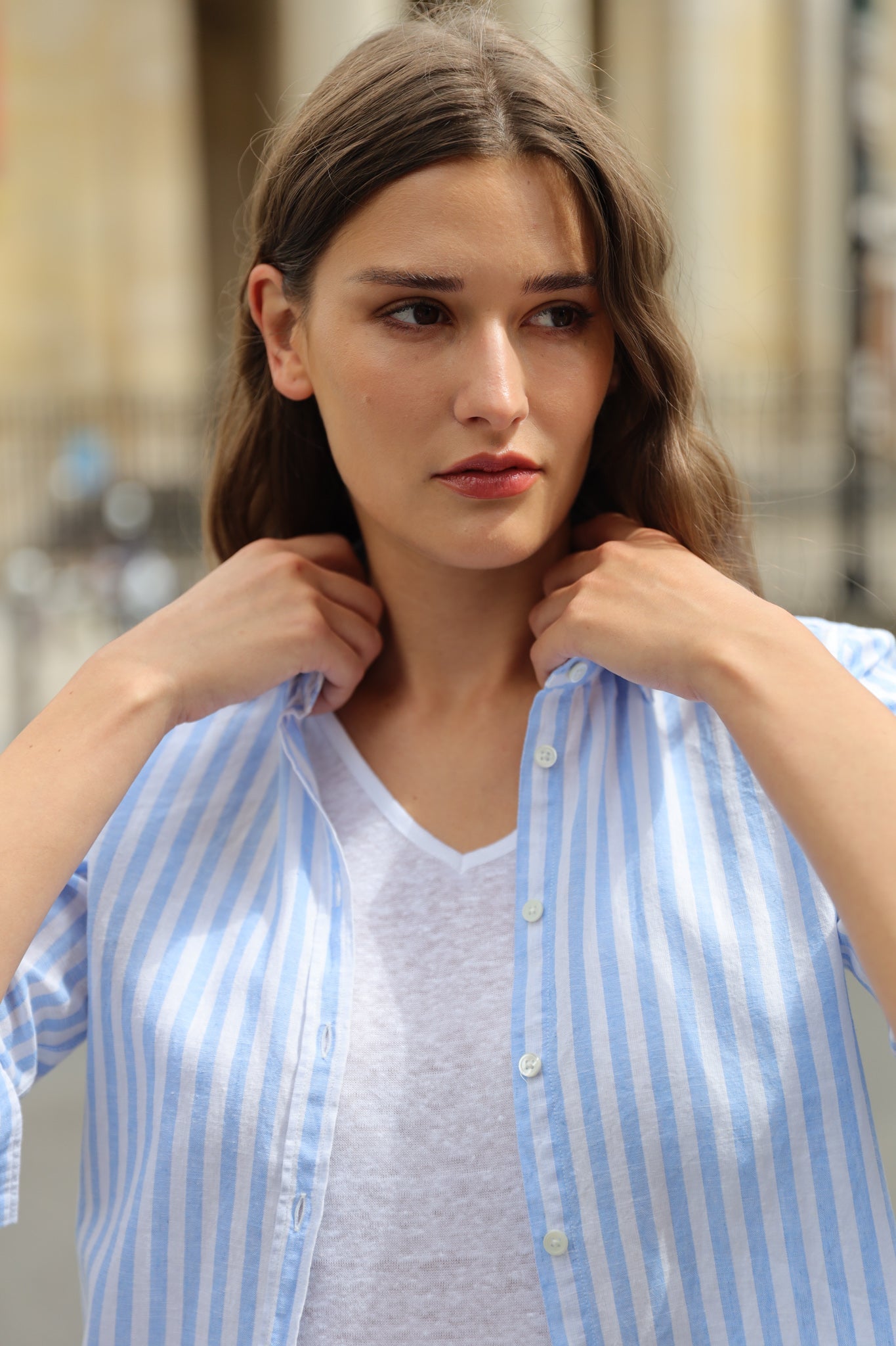 Chemisier Canelle en lin & coton - Ray Ciel-CHEMISIER FEMME-Curling-Paris