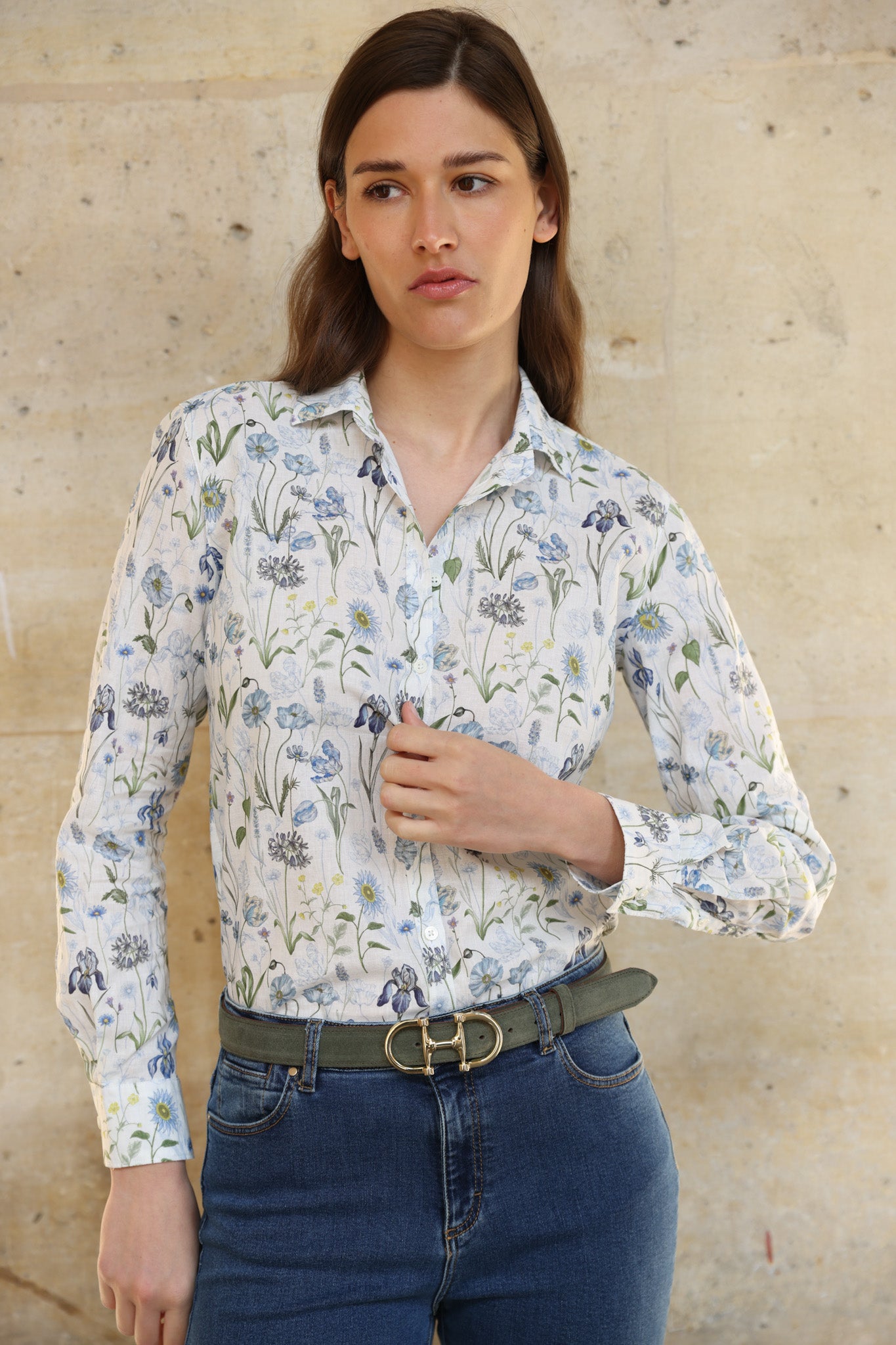 Chemisier Canelle en lin et coton Liberty of London - Herbier-CHEMISIER FEMME-Curling-Paris