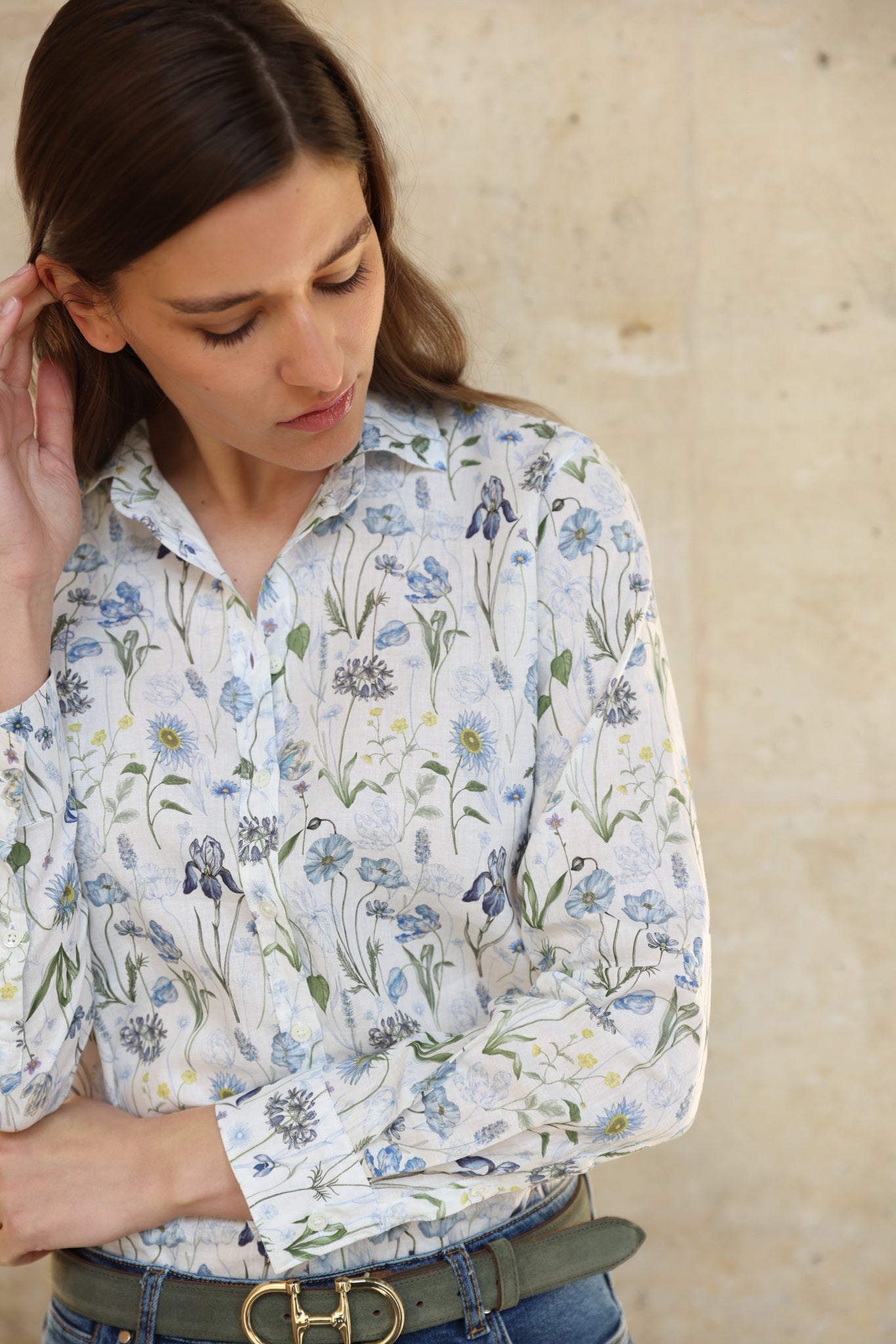 Chemisier Canelle en lin et coton Liberty of London - Herbier-CHEMISIER FEMME-Curling-Paris