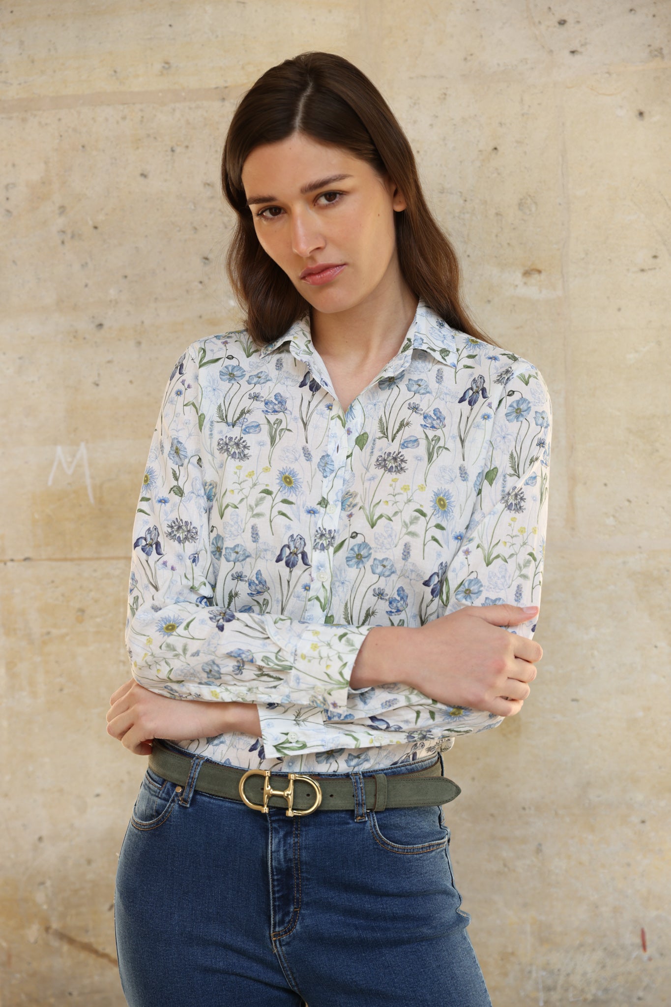Chemisier Canelle en lin et coton Liberty of London - Herbier-CHEMISIER FEMME-Curling-Paris