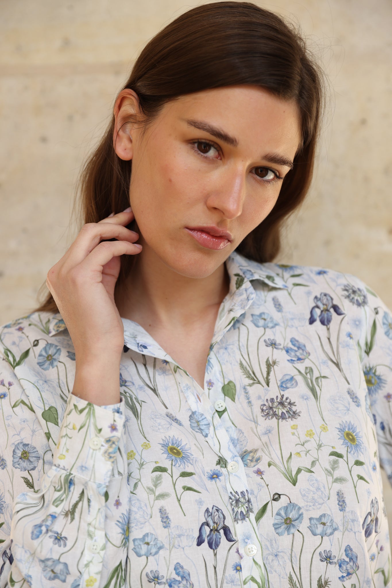 Chemisier Canelle en lin et coton Liberty of London - Herbier-CHEMISIER FEMME-Curling-Paris