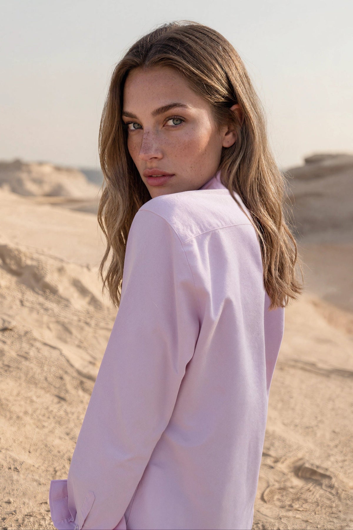 Chemisier Canelle en oxford de coton flanellisé - Rose-CHEMISIER FEMME-Curling-Paris