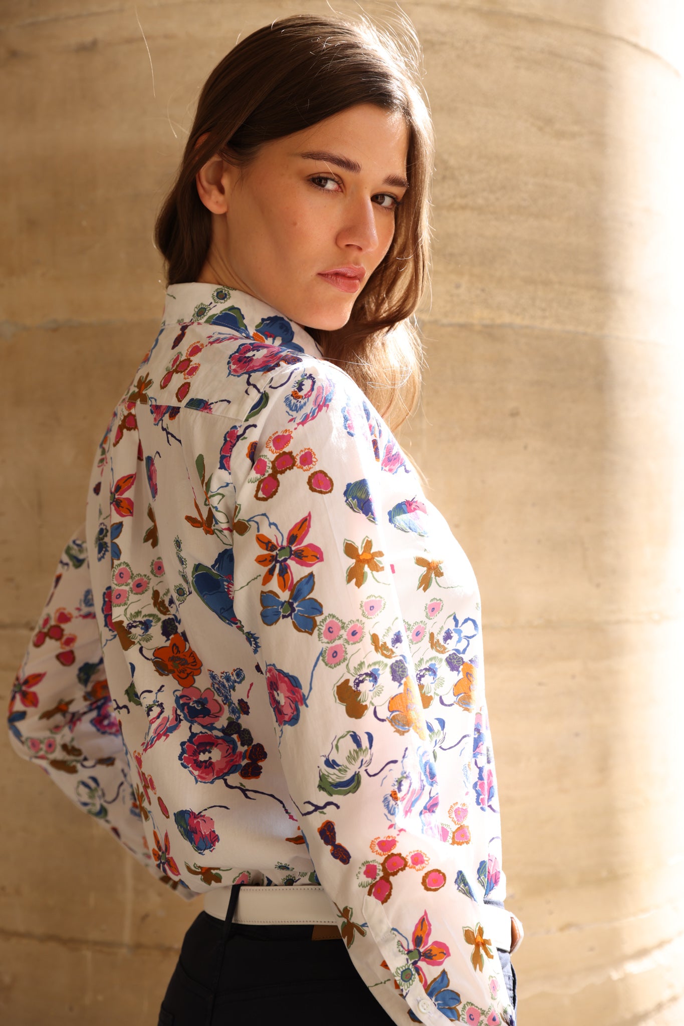 Chemisier Canelle en popeline de coton - Fleurs-CHEMISIER FEMME-Curling-Paris