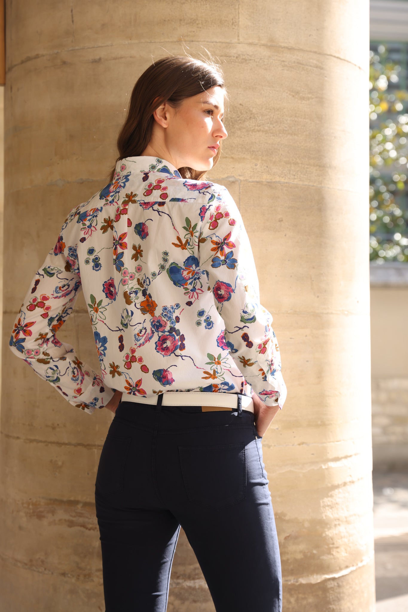 Chemisier Canelle en popeline de coton - Fleurs-CHEMISIER FEMME-Curling-Paris