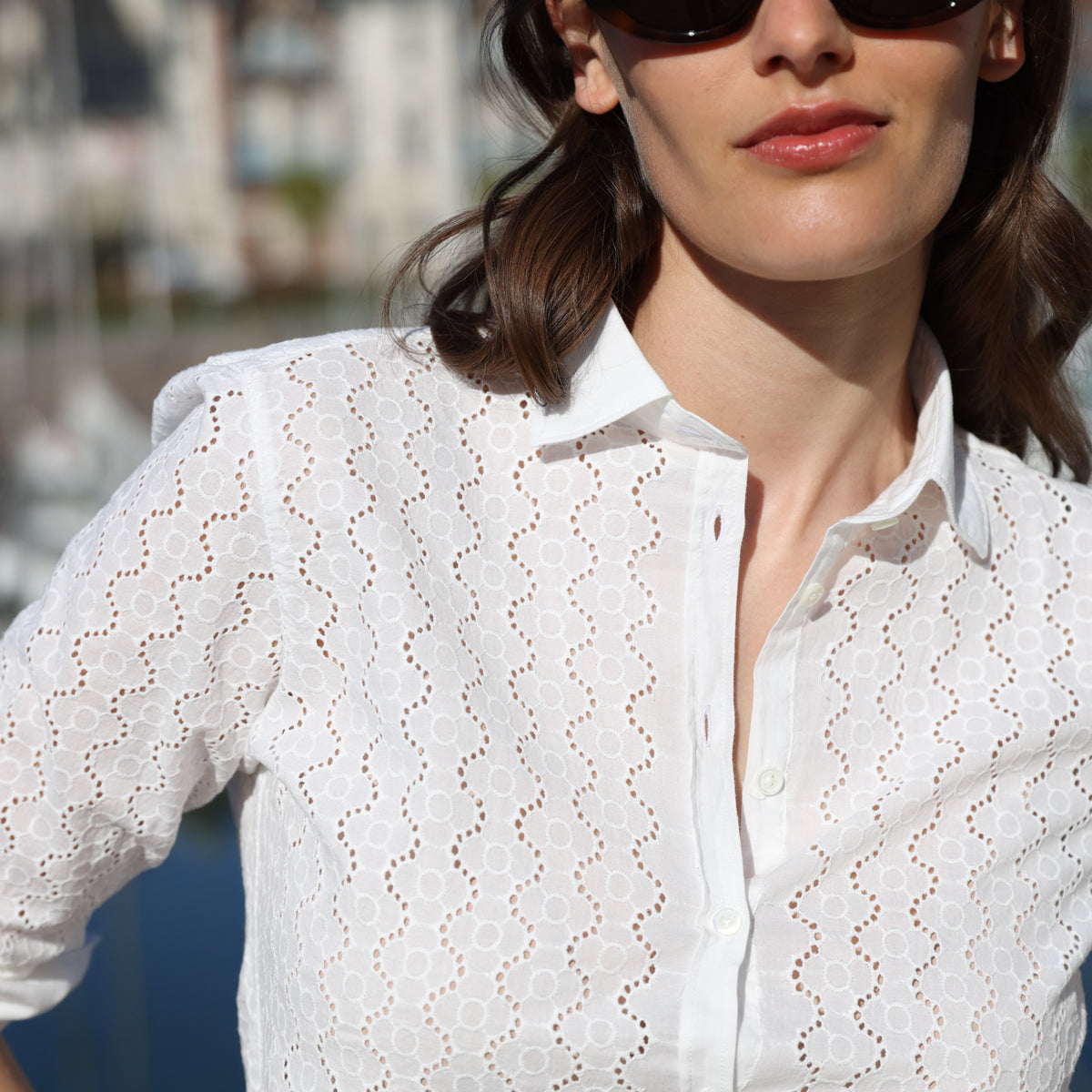 Shirt Top Broderie Anglaise Femme Broderie Anglaise Chemisiers