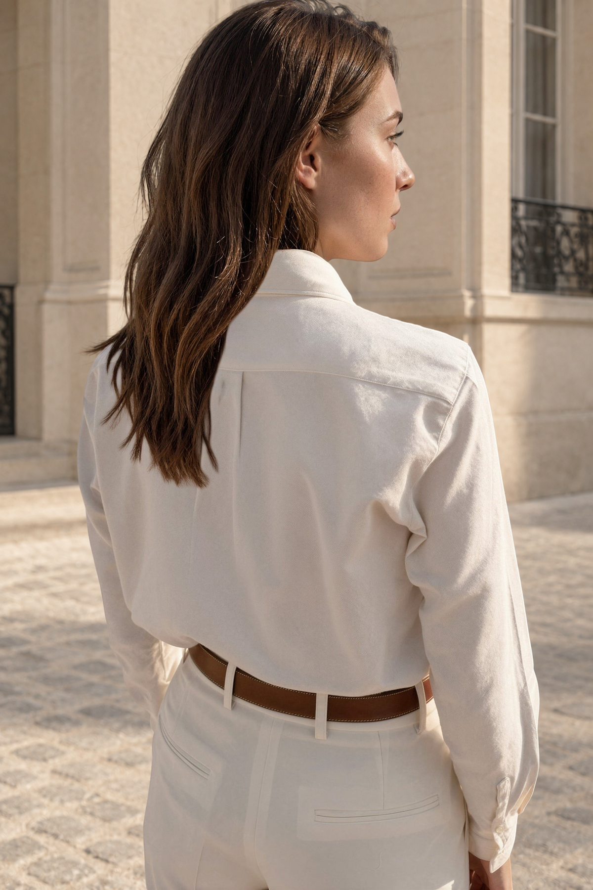 Chemisier Clémence en flanelle de coton - Ecru-CHEMISIER FEMME-Curling-Paris