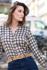 Chemisier Gris Doux Taille 16 - Style Soyeux Superposé - Occasion NEUF