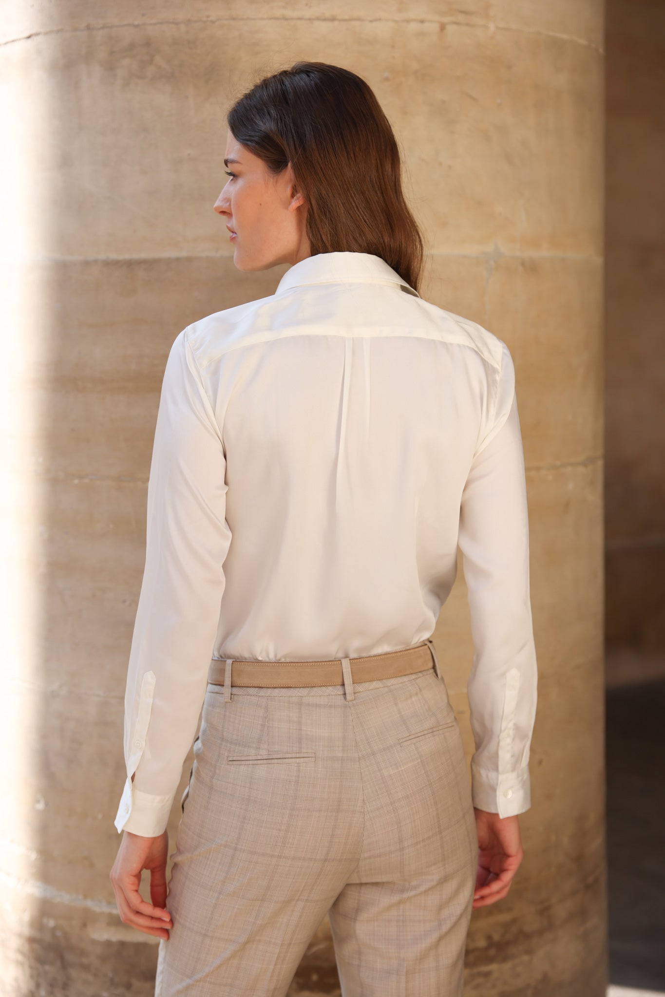 Chemisier Clemence soyeux - écru-CHEMISIER FEMME-Curling-Paris