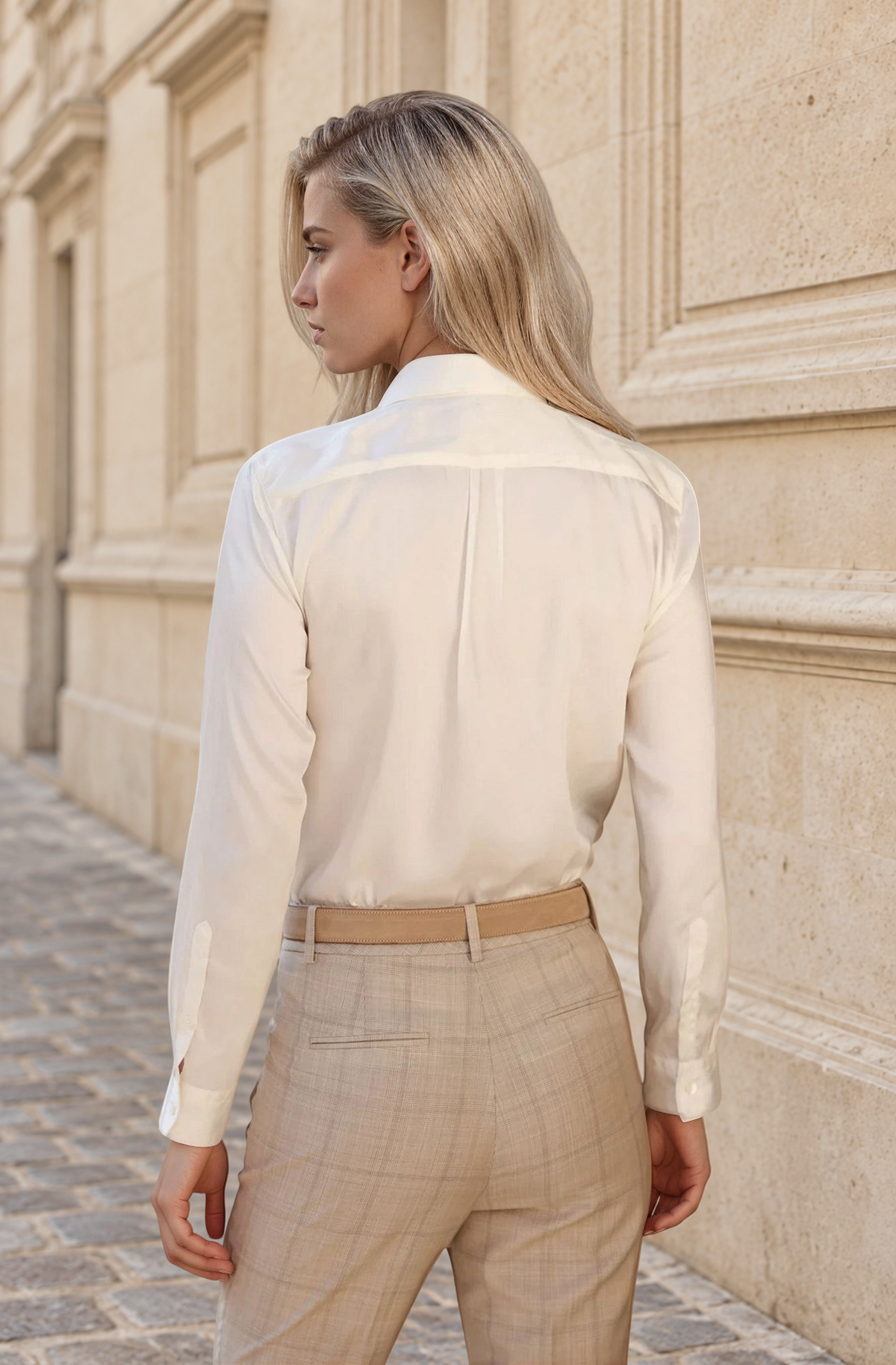 Chemisier Clemence soyeux - écru-CHEMISIER FEMME-Curling-Paris