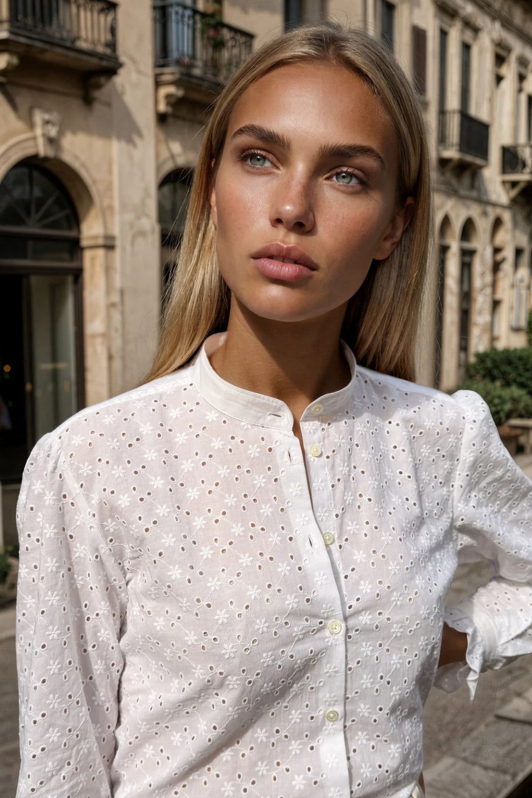 Chemisier Deva en coton - Dentelle blanche-CHEMISIER FEMME-Curling-Paris