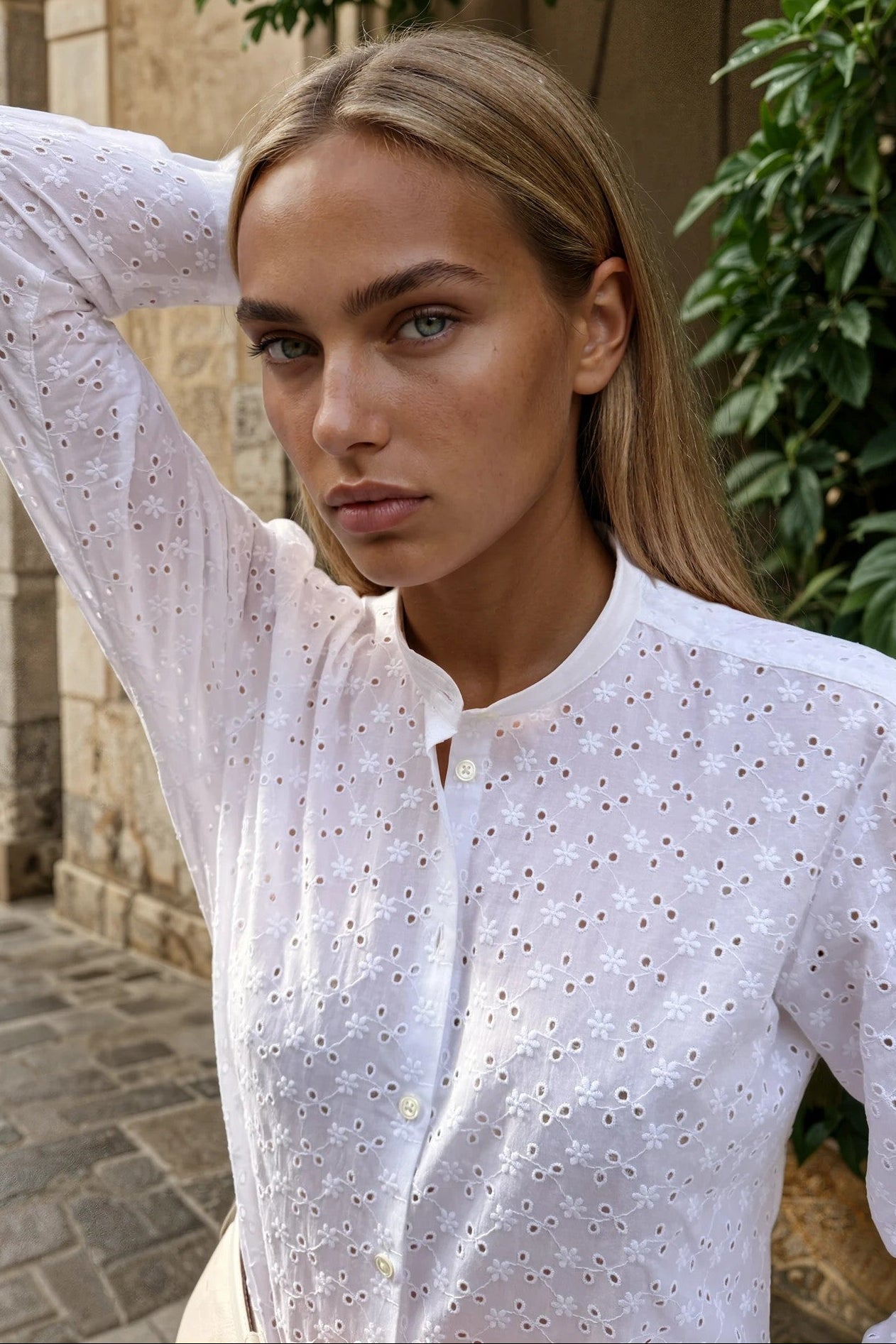 Chemisier Deva en coton - Dentelle blanche-CHEMISIER FEMME-Curling-Paris