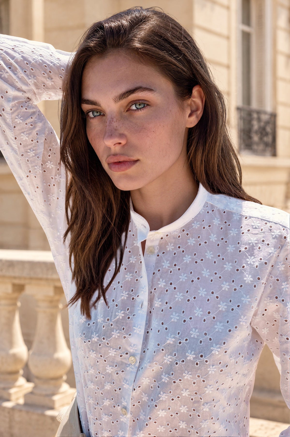 Chemisier Deva en coton - Dentelle blanche-CHEMISIER FEMME-Curling-Paris
