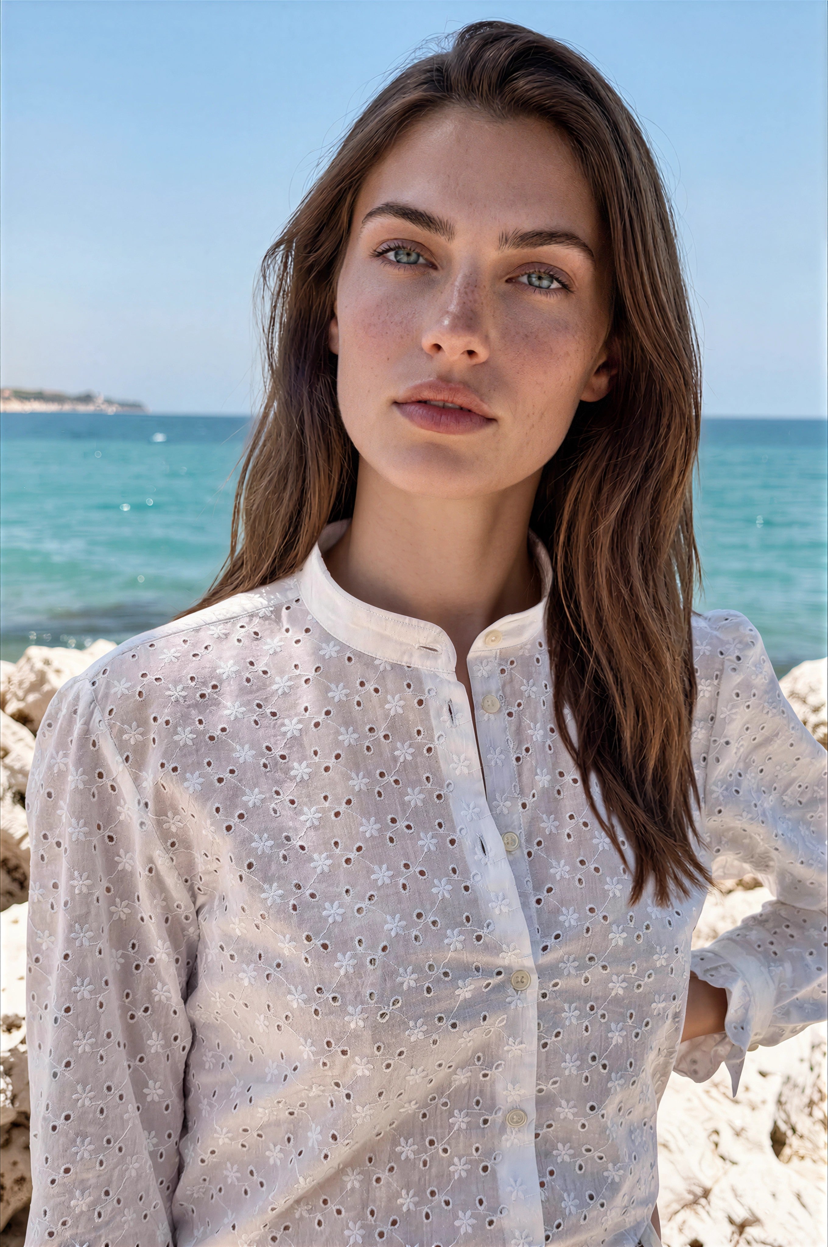 Chemisier Deva en coton - Dentelle blanche-CHEMISIER FEMME-Curling-Paris