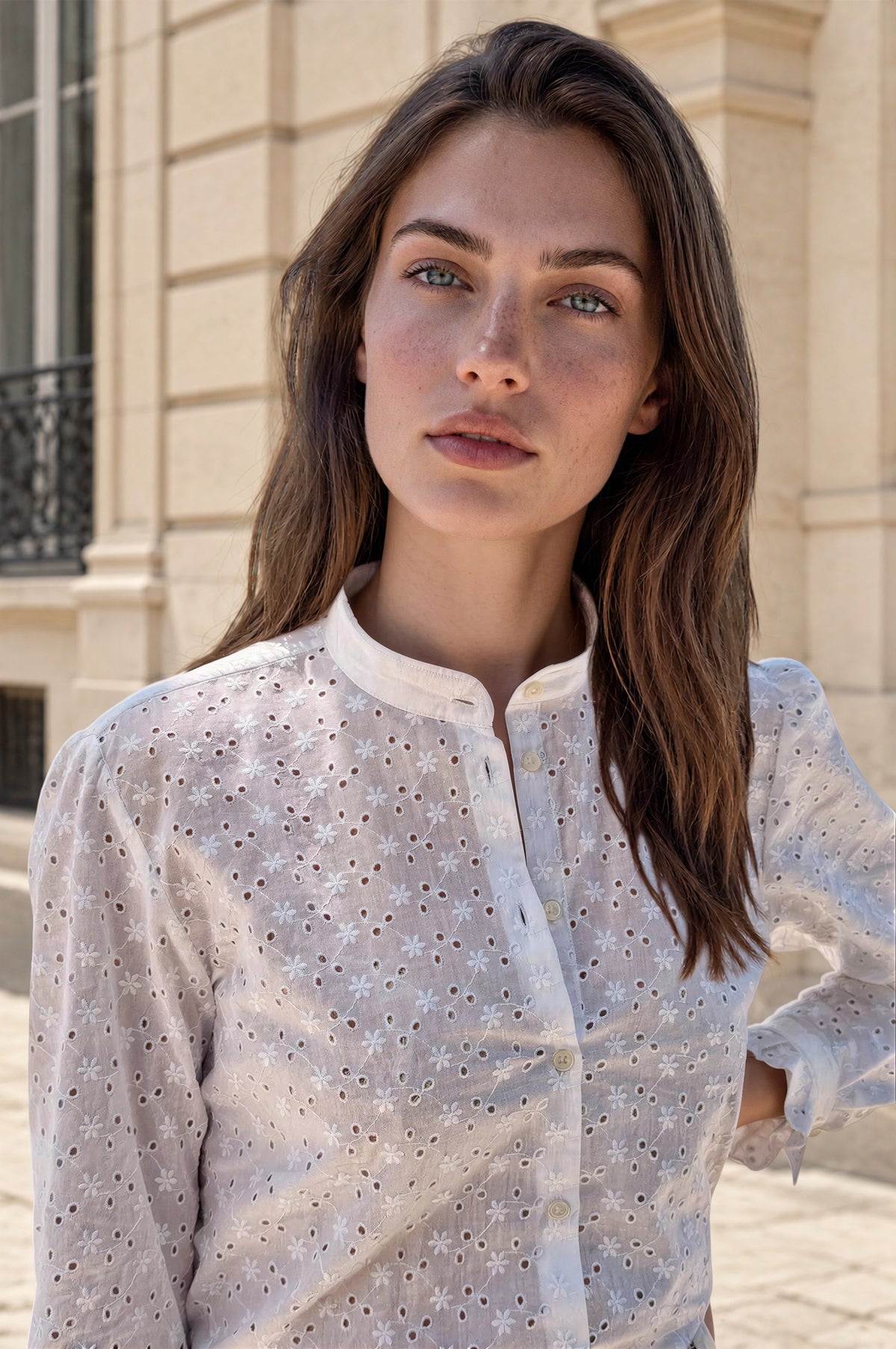 Chemisier Deva en coton - Dentelle blanche-CHEMISIER FEMME-Curling-Paris