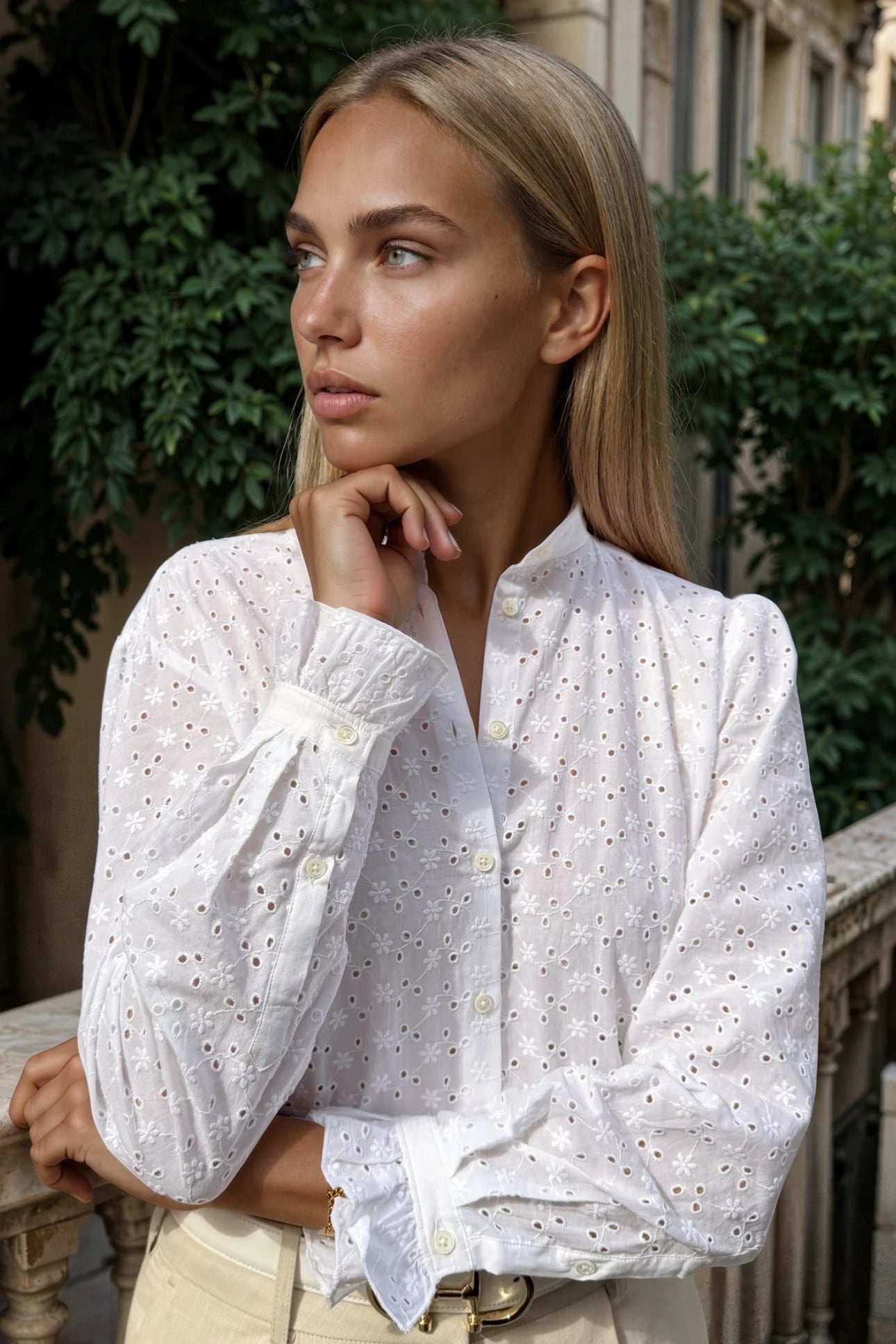 Chemisier Deva en coton - Dentelle blanche-CHEMISIER FEMME-Curling-Paris