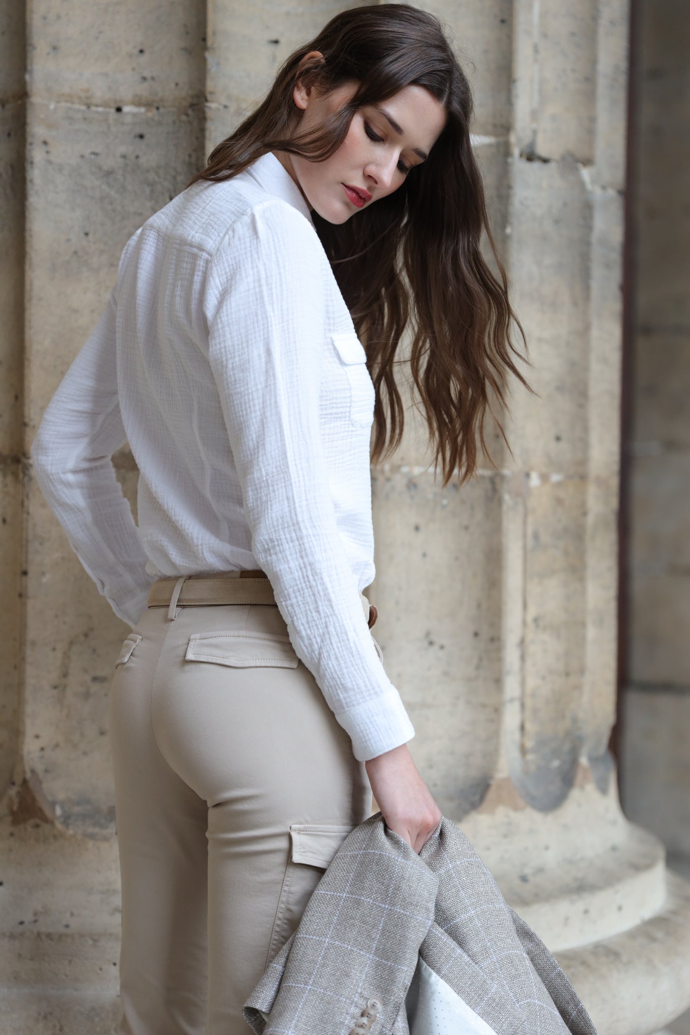 Chemisier Flore en gaze de coton - Blanc-CHEMISIER FEMME-Curling-Paris