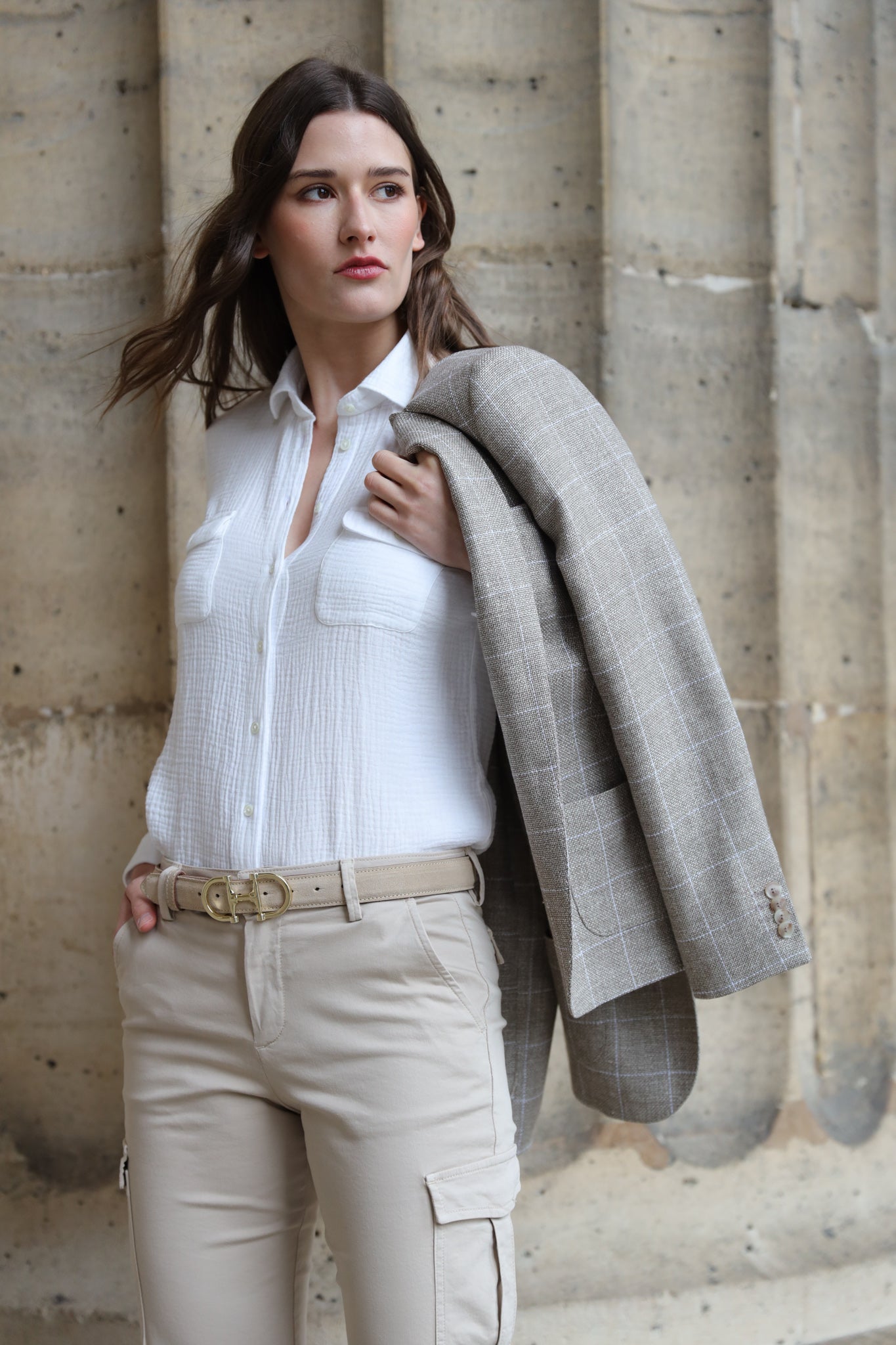 Chemisier Flore en gaze de coton - Blanc-CHEMISIER FEMME-Curling-Paris
