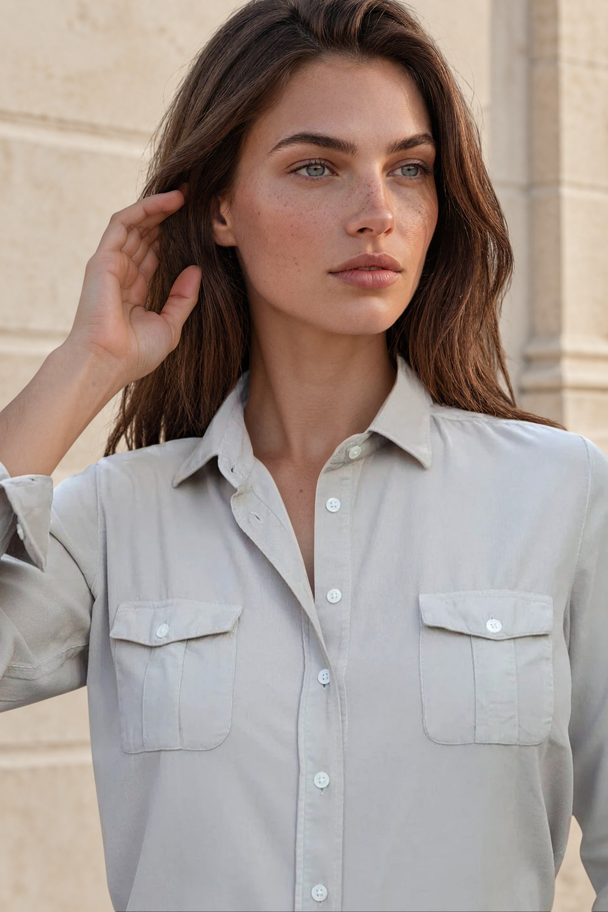 Chemisier Flore en velours milleraies - Pierre-CHEMISIER FEMME-Curling-Paris
