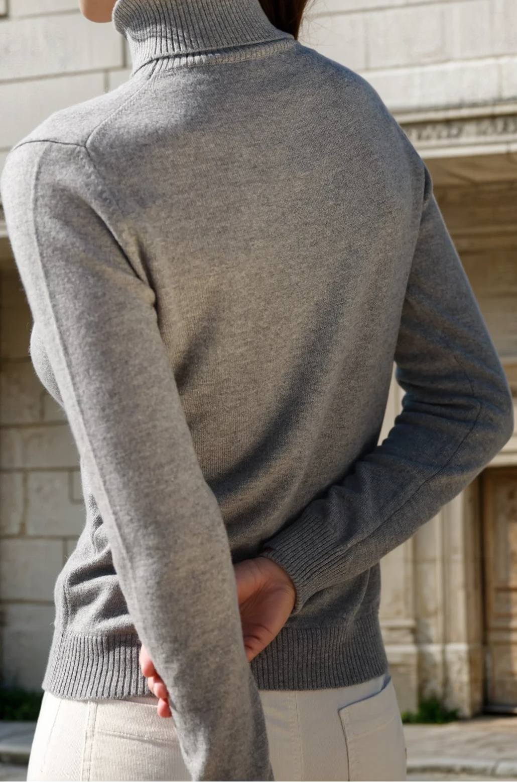 Col roulé Elise en laine mérinos et cachemire - Gris-PULL FEMME-Curling-Paris