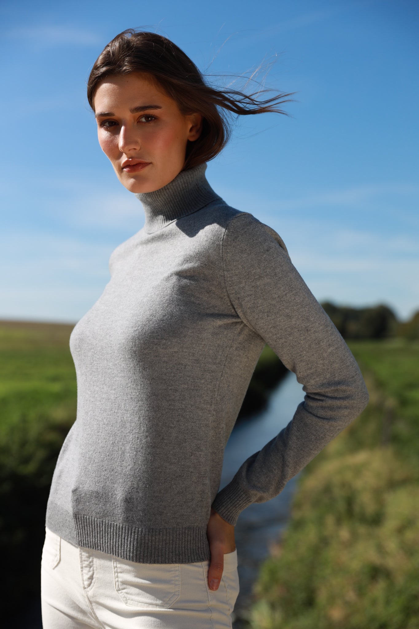 Col roulé Elise en laine mérinos et cachemire - Gris-PULL FEMME-Curling-Paris