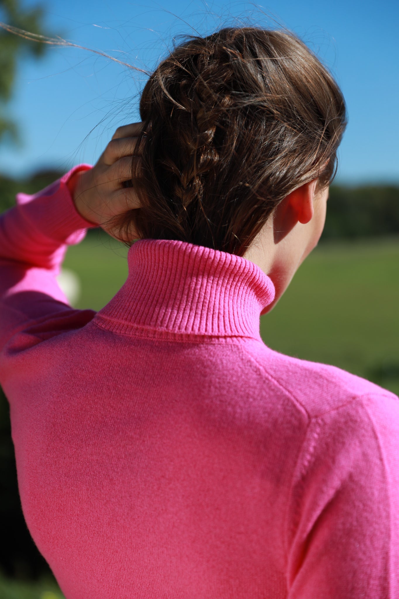 Col roulé Elise en laine mérinos et cachemire - Rose-PULL FEMME-Curling-Paris