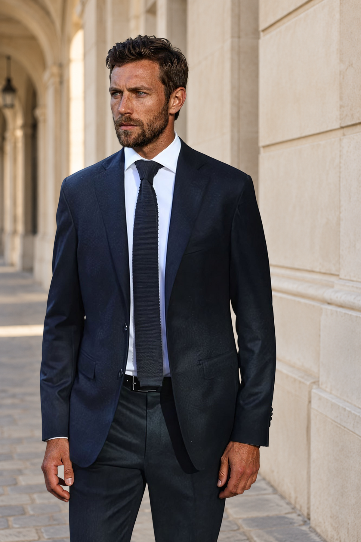 Costume Giorgio en flanelle Super 120'S - Gris Anthracite-COSTUME HOMME-Curling-Paris