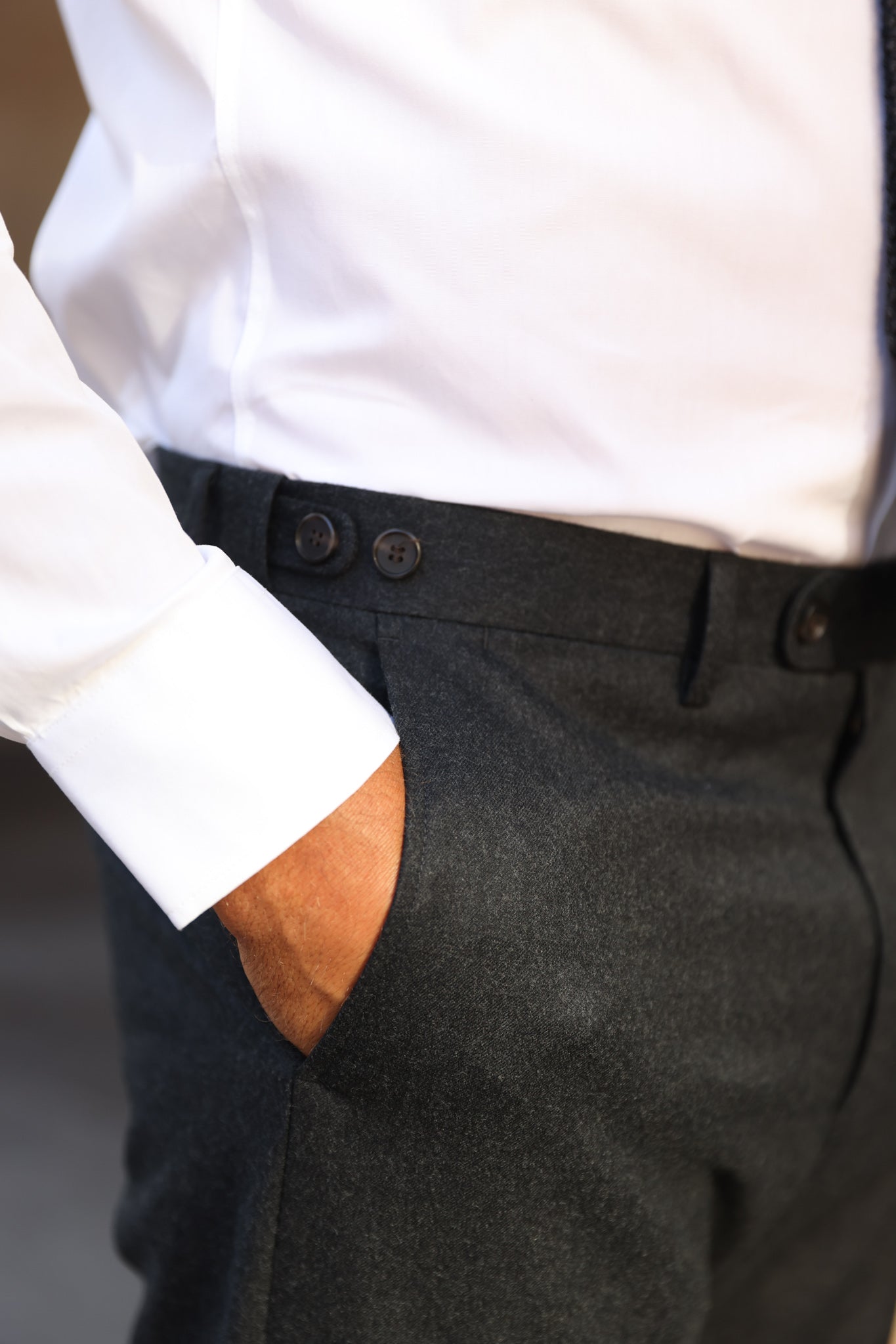 Costume Giorgio en flanelle Super 120'S - Gris Anthracite-COSTUME HOMME-Curling-Paris