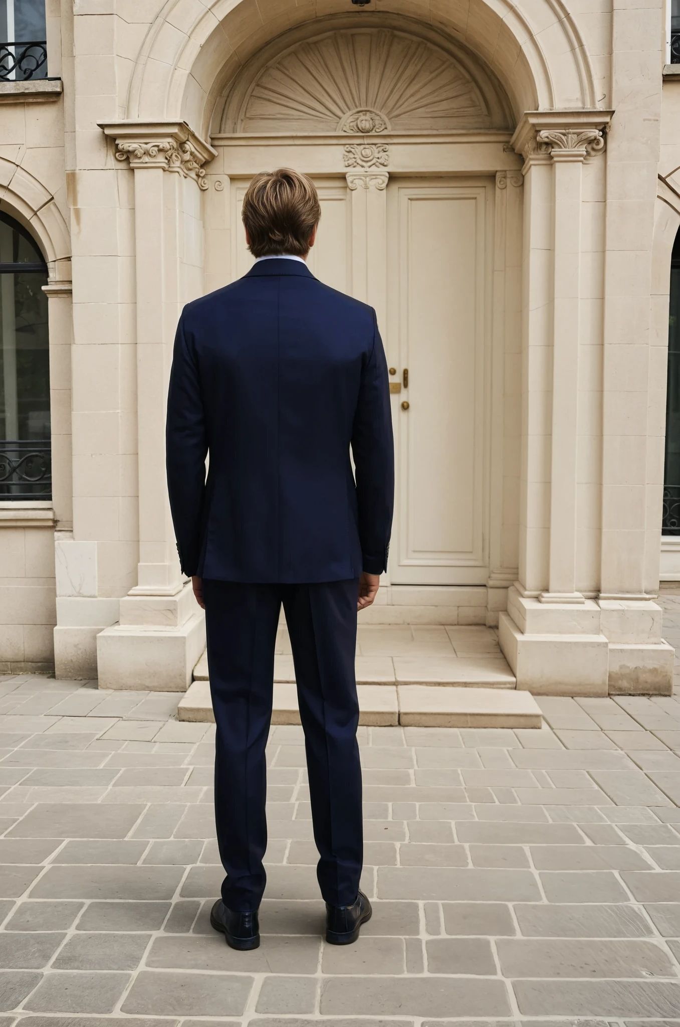 Costume Giorgio en flanelle Super 120'S - Marine-COSTUME HOMME-Curling-Paris