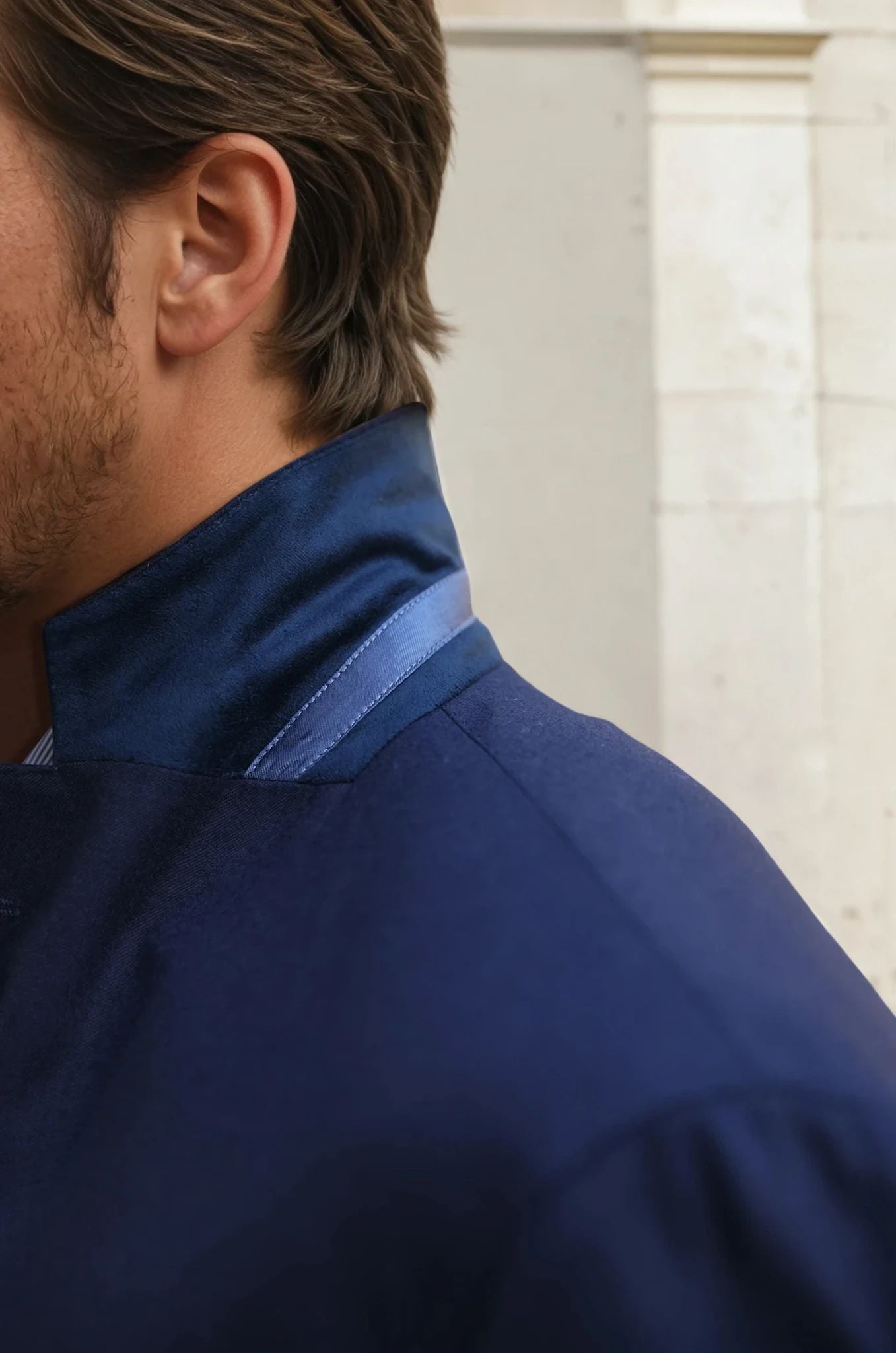 Costume Giorgio en flanelle Super 120'S - Marine-COSTUME HOMME-Curling-Paris