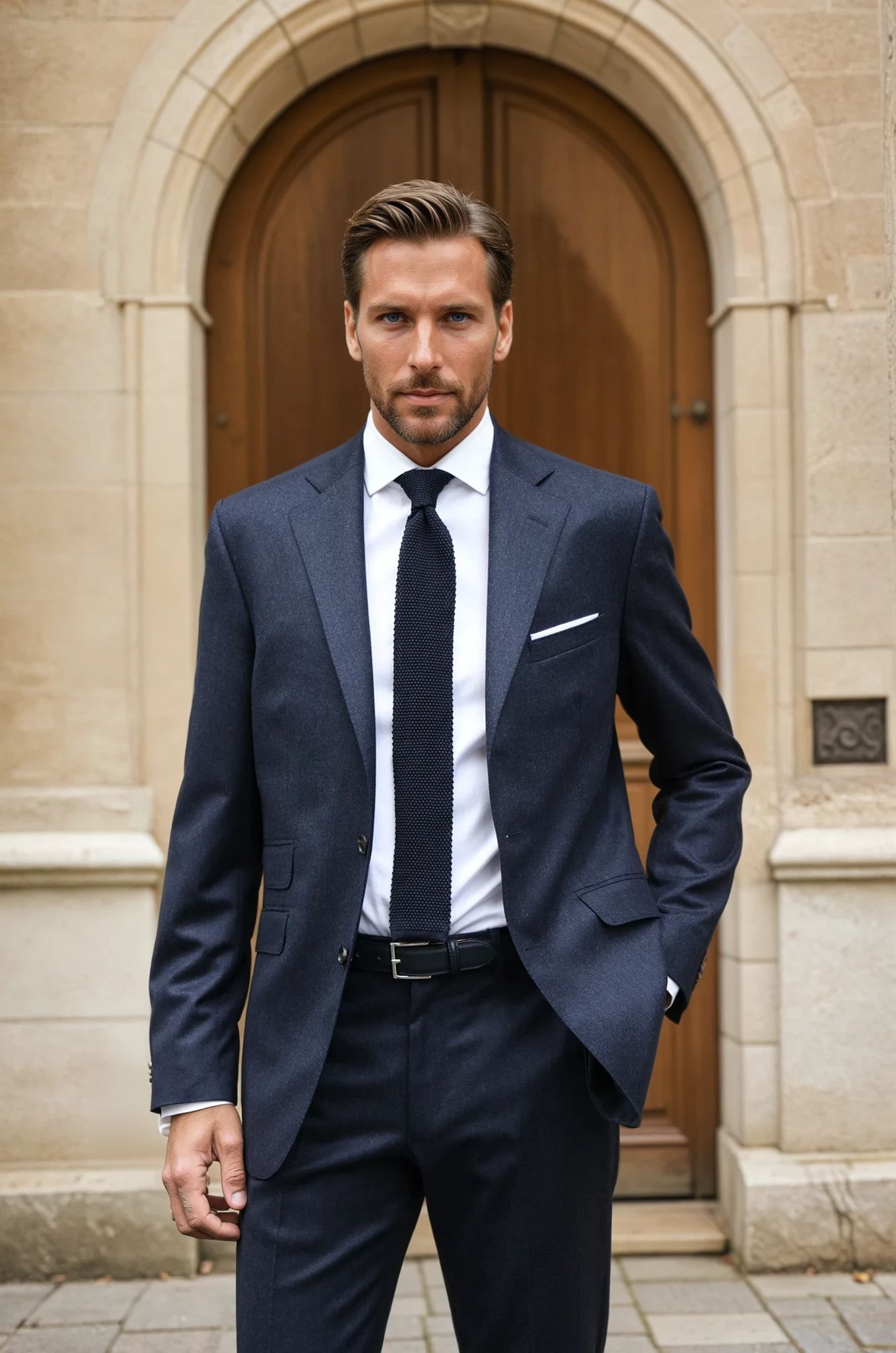 Costume Goal en flanelle 100% laine vierge - Jeans-COSTUME HOMME-Curling-Paris