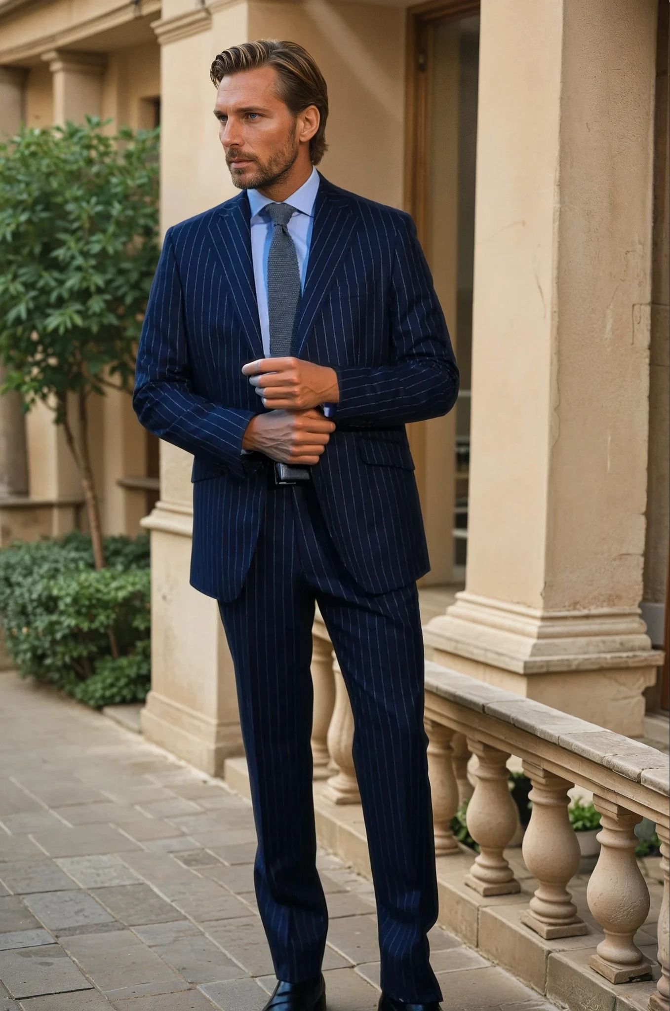 Costume Goal en flanelle Super 120'S - Rayure tennis-COSTUME HOMME-Curling-Paris
