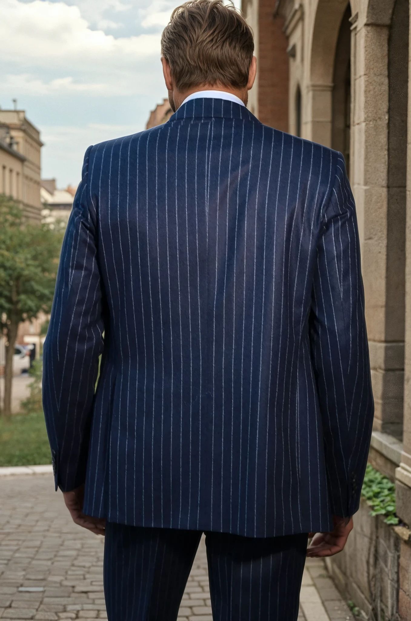 Costume Goal en flanelle Super 120'S - Rayure tennis-COSTUME HOMME-Curling-Paris