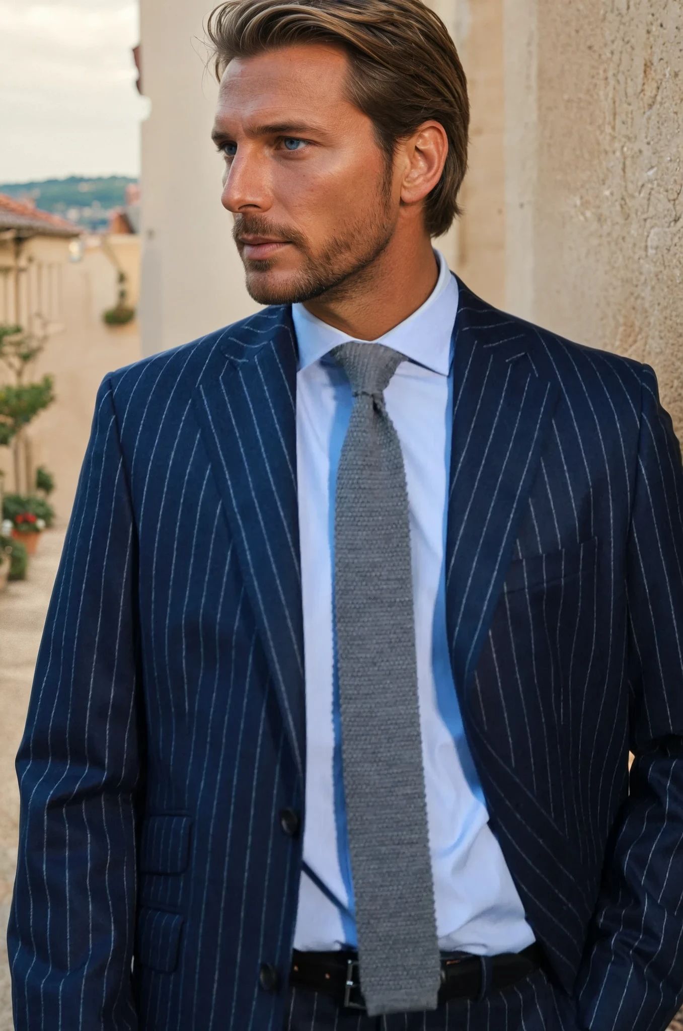 Costume Goal en flanelle Super 120'S - Rayure tennis-COSTUME HOMME-Curling-Paris