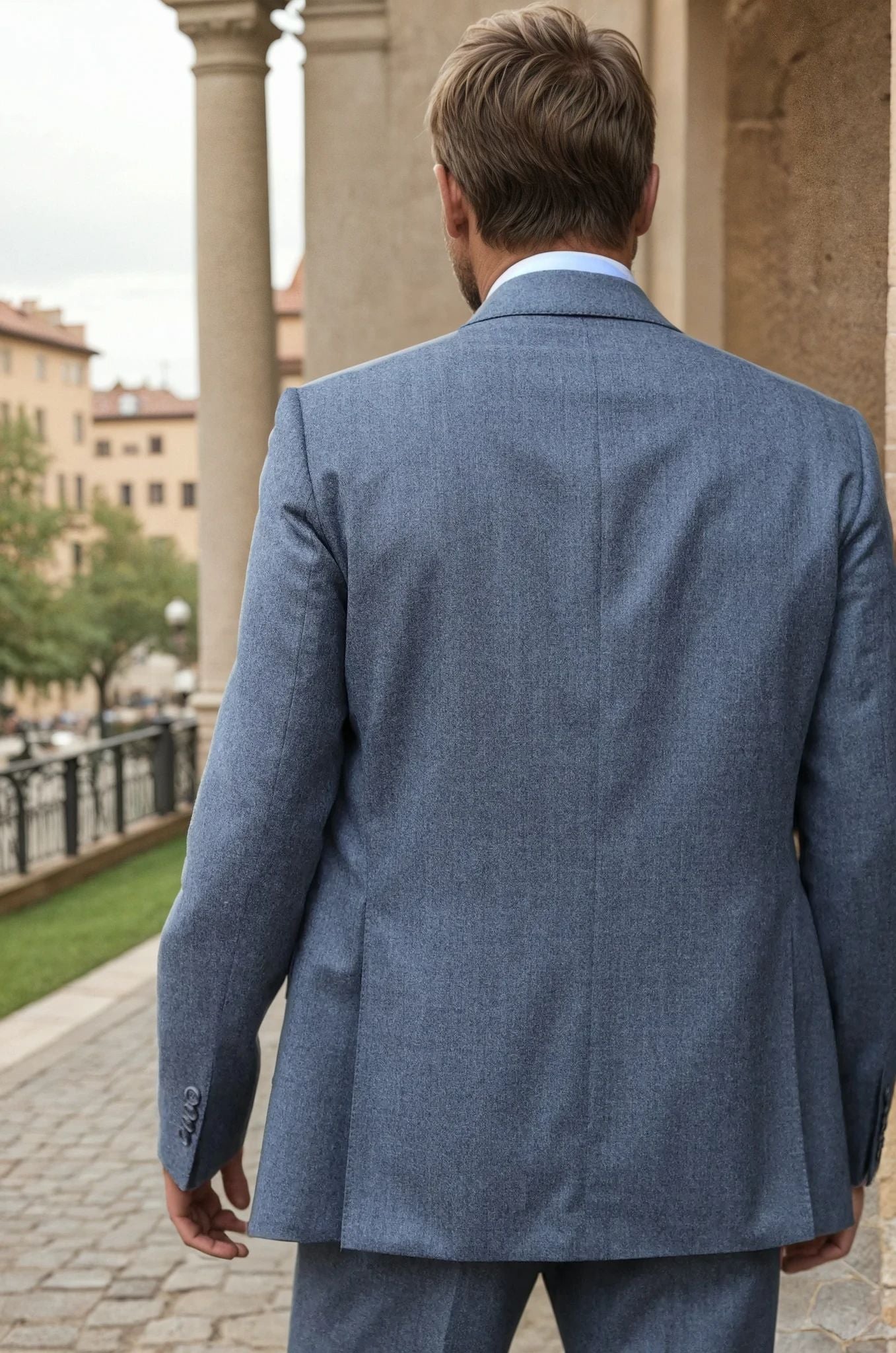Costume Goal en flanelle pure laine Super 120'S - Gris clair-COSTUME HOMME-Curling-Paris