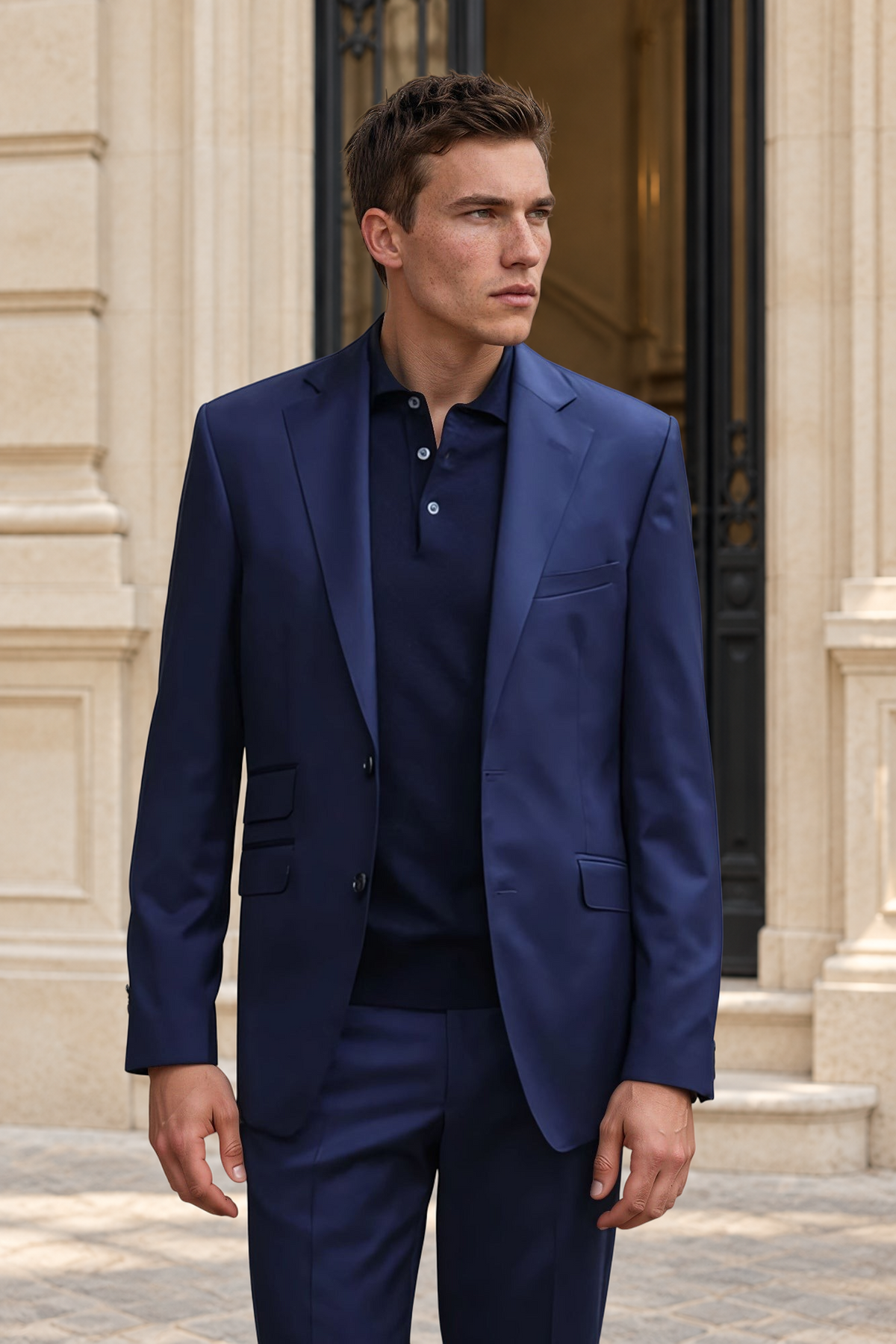 Costume Goal en laine Super 110'S - Marine-COSTUME HOMME-Curling-Paris