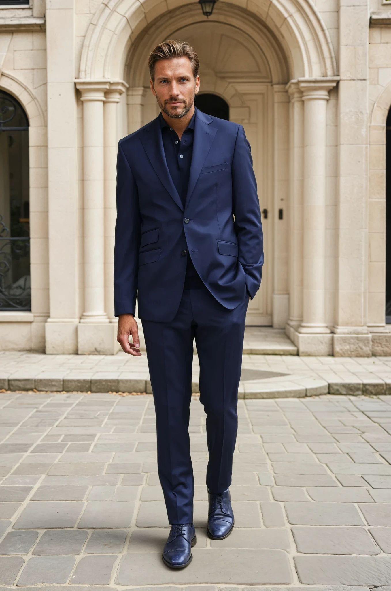 Costume Goal en laine Super 110'S - Marine-COSTUME HOMME-Curling-Paris