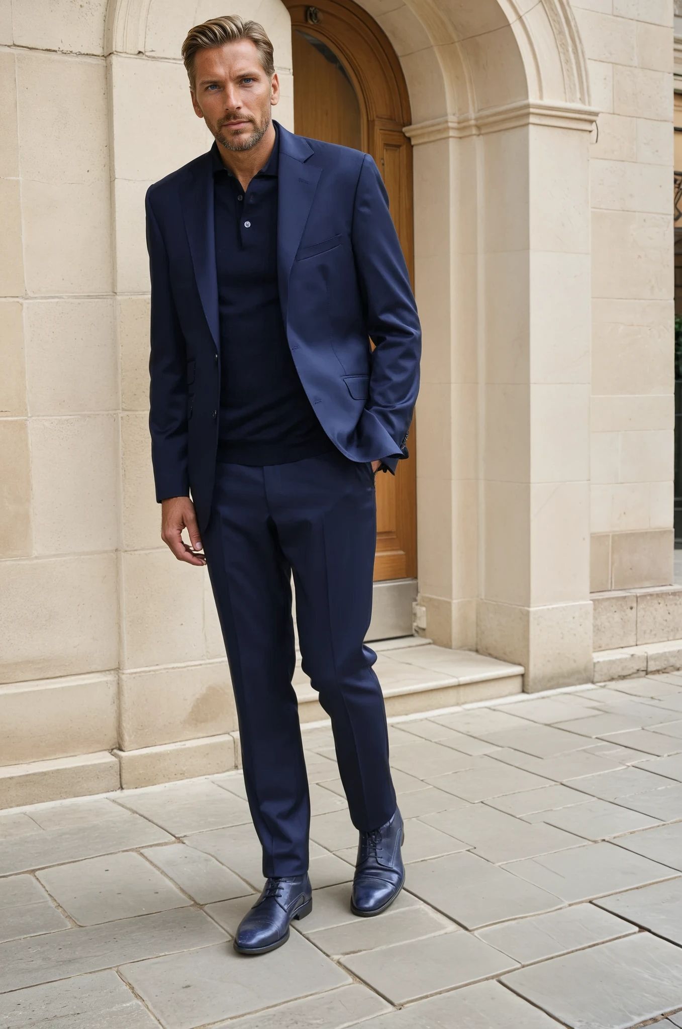 Costume Goal en laine Super 110'S - Marine-COSTUME HOMME-Curling-Paris