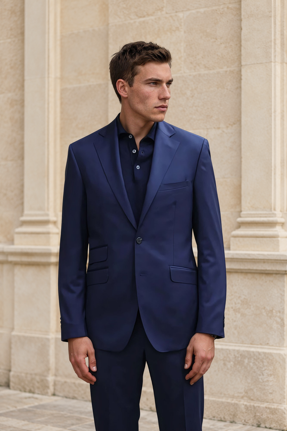 Costume Goal en laine Super 110'S - Marine-COSTUME HOMME-Curling-Paris