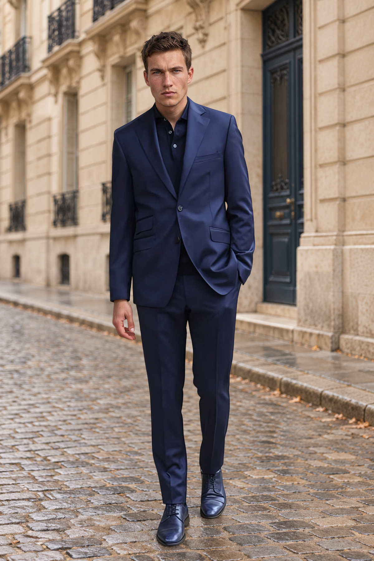 Costume Goal en laine Super 110'S - Marine-COSTUME HOMME-Curling-Paris